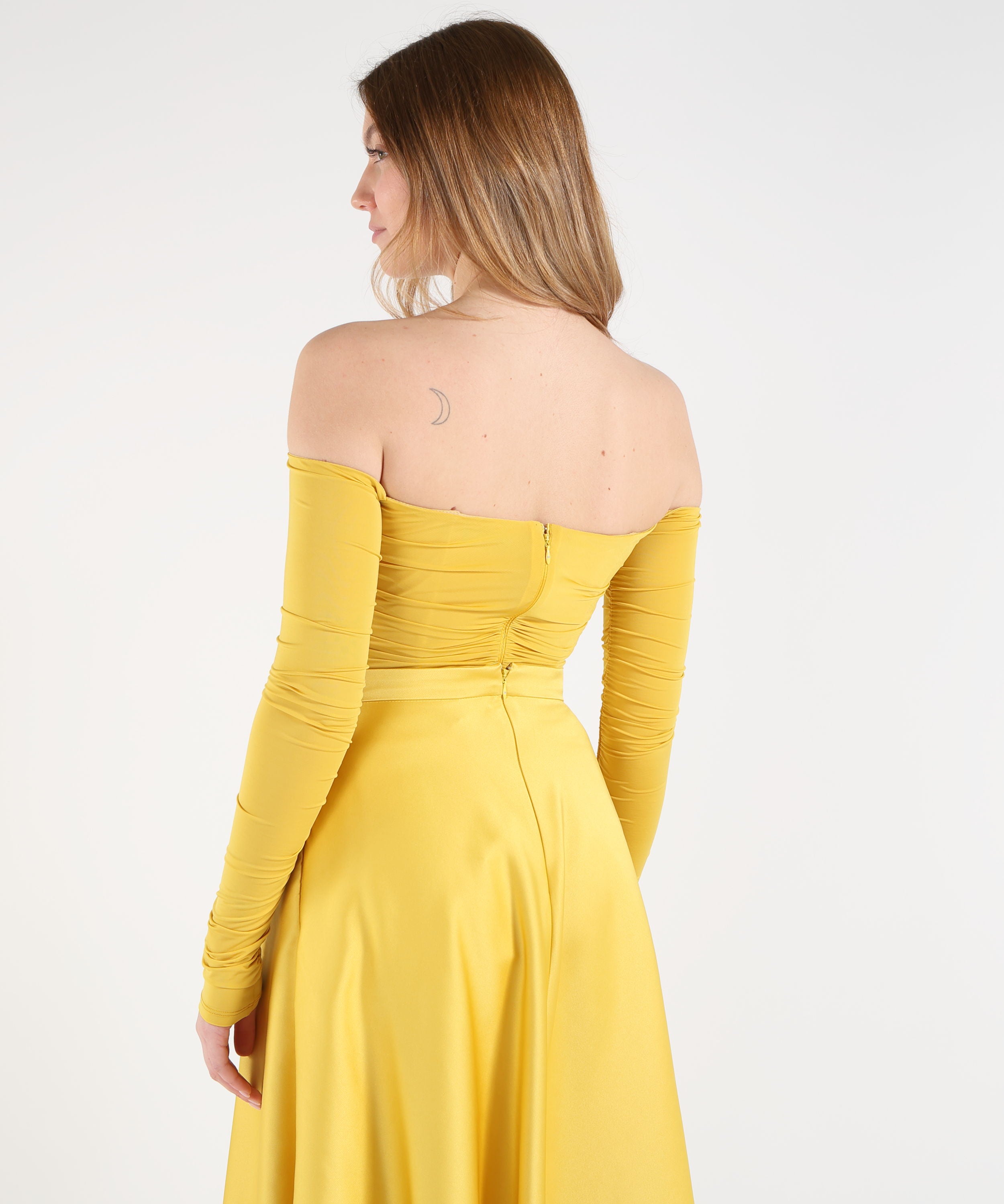 ELISABETTA FRANCHI Body in jersey crêpe leggero con drappeggi