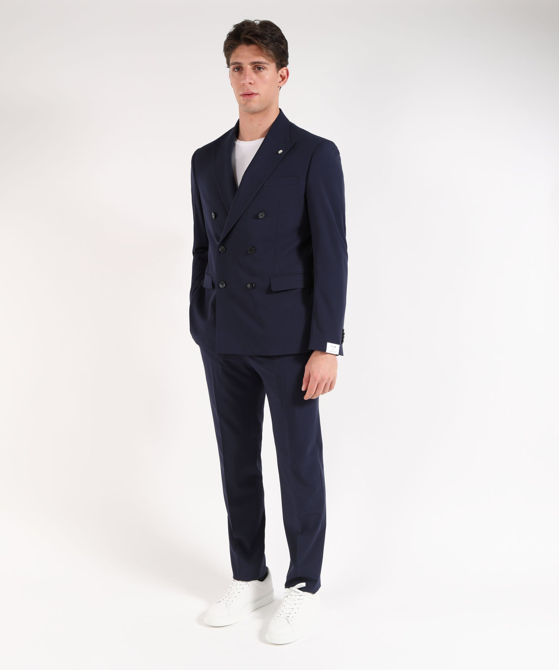 Dresses &amp; Suits MANUEL RITZ Double-breasted suit with matching trousers Blu | MANUEL RITZ