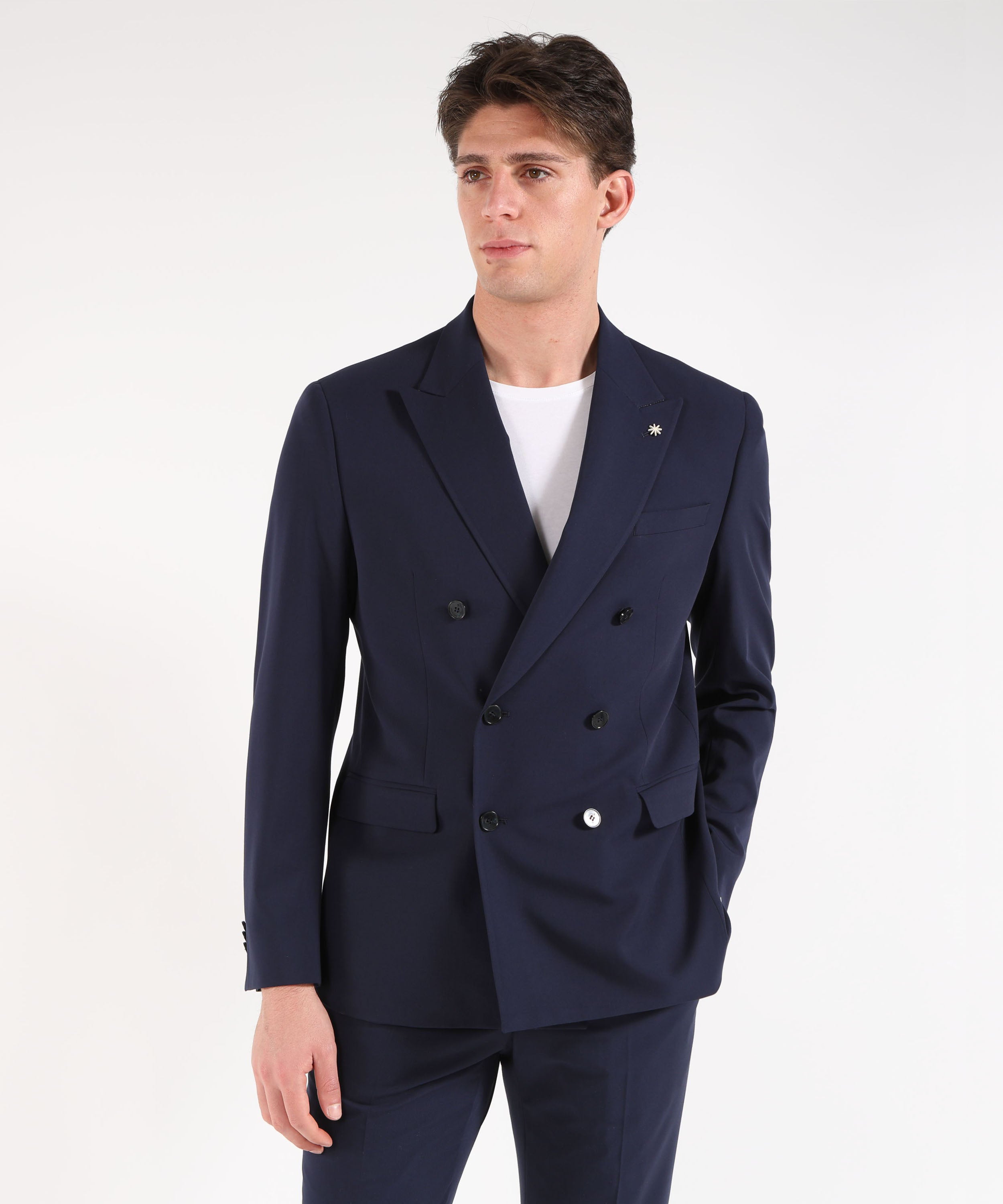 Dresses & Suits MANUEL RITZ Double-breasted suit with matching trousers Blu | MANUEL RITZ