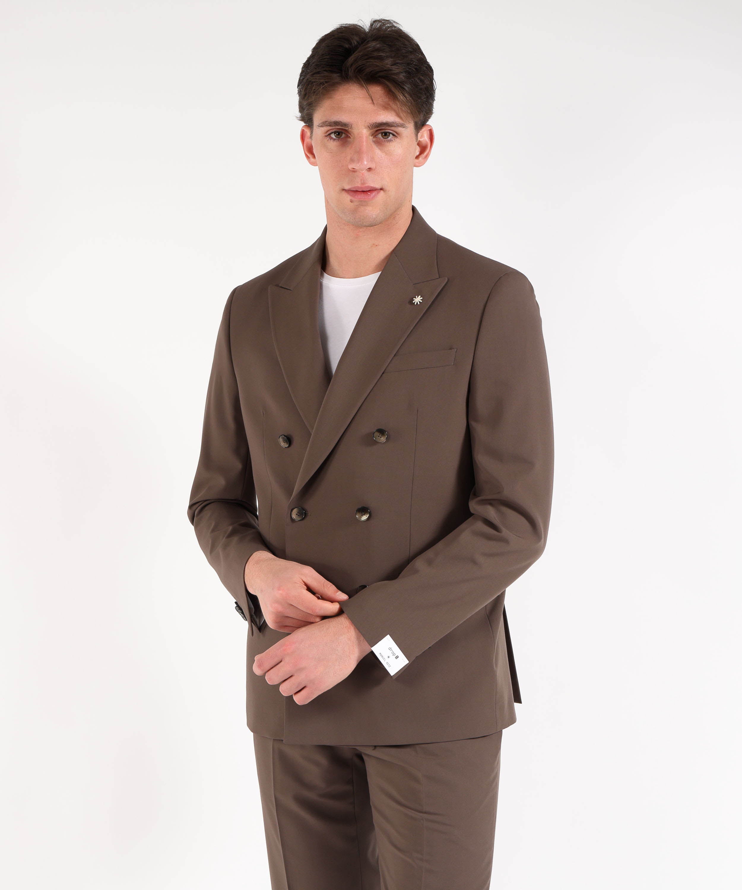 Dresses & Suits MANUEL RITZ Double-breasted suit with matching trousers Marrone | MANUEL RITZ