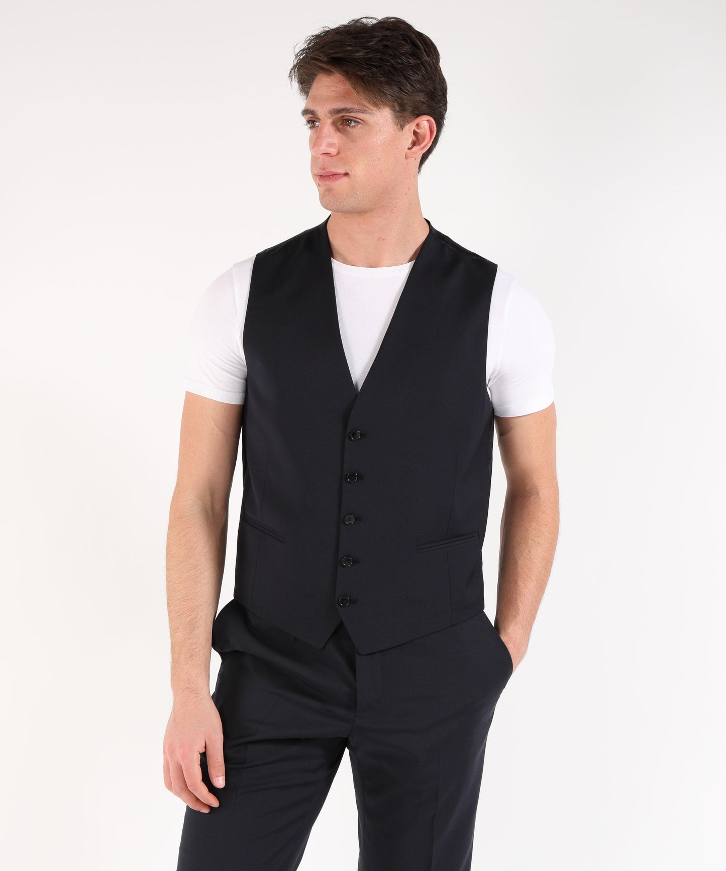 MANUEL RITZ Abito drop 8 con gilet e pantalone coordinato