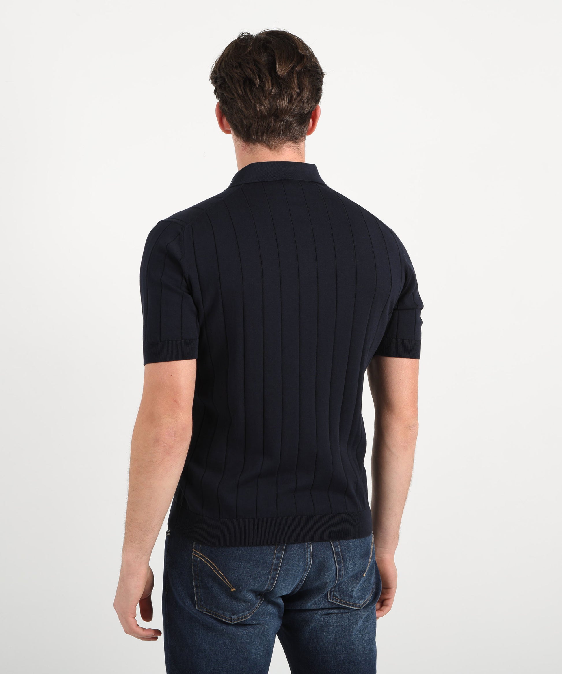 Polo shirts FILIPPO DE LAURENTIIS Short-sleeve polo with buttons and spring-effect cuffs Navy | FILIPPO DE LAURENTIIS