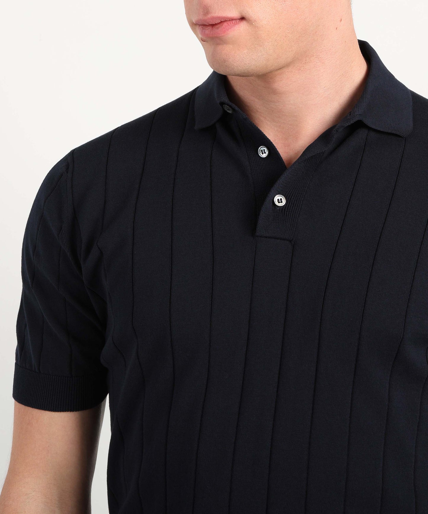 FILIPPO DE LAURENTIIS Short-sleeve polo with buttons and spring-effect cuffs