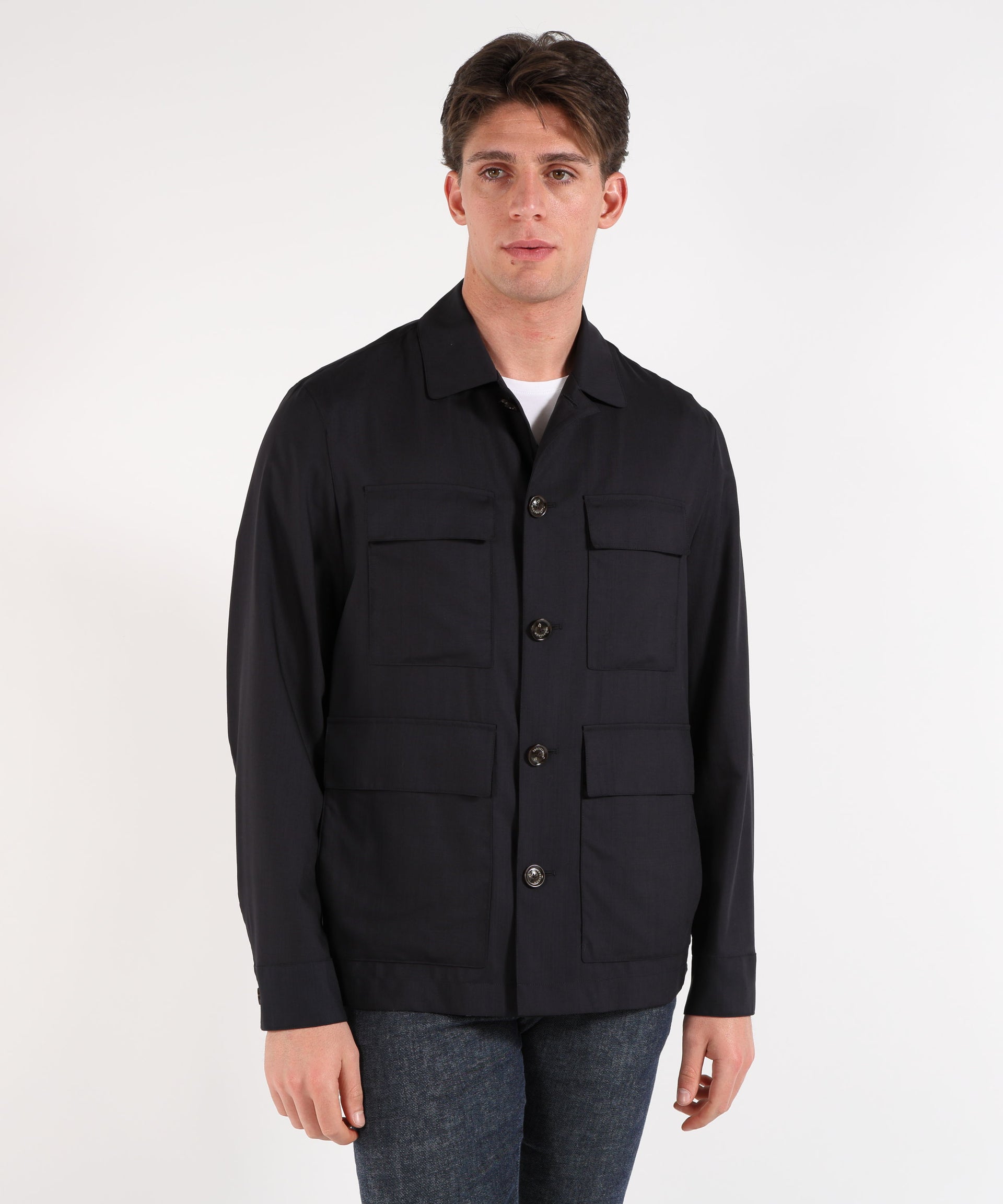 MONTECORE Giubbino stile sahariana con 4 tasche