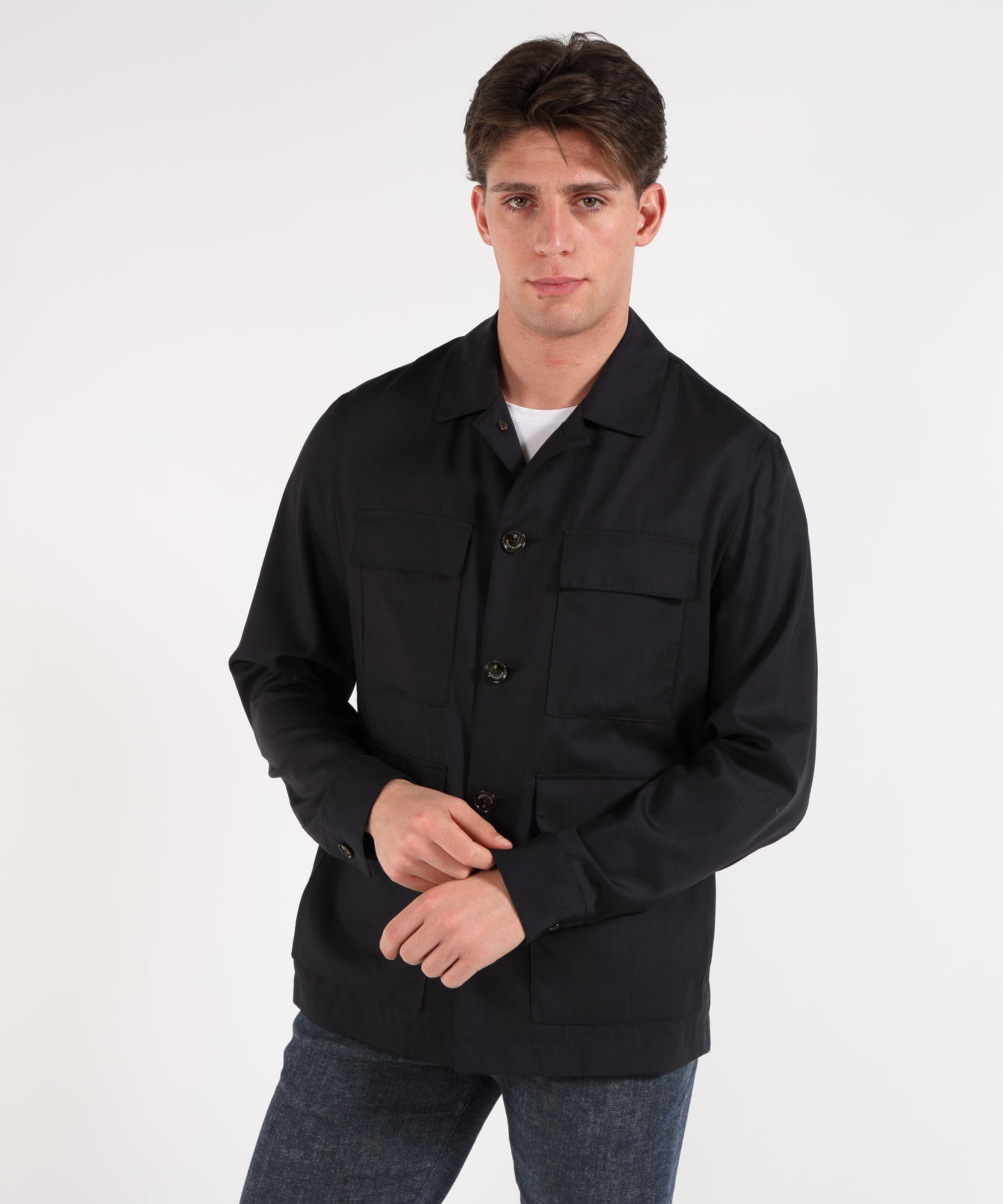 MONTECORE Giubbino stile sahariana con 4 tasche