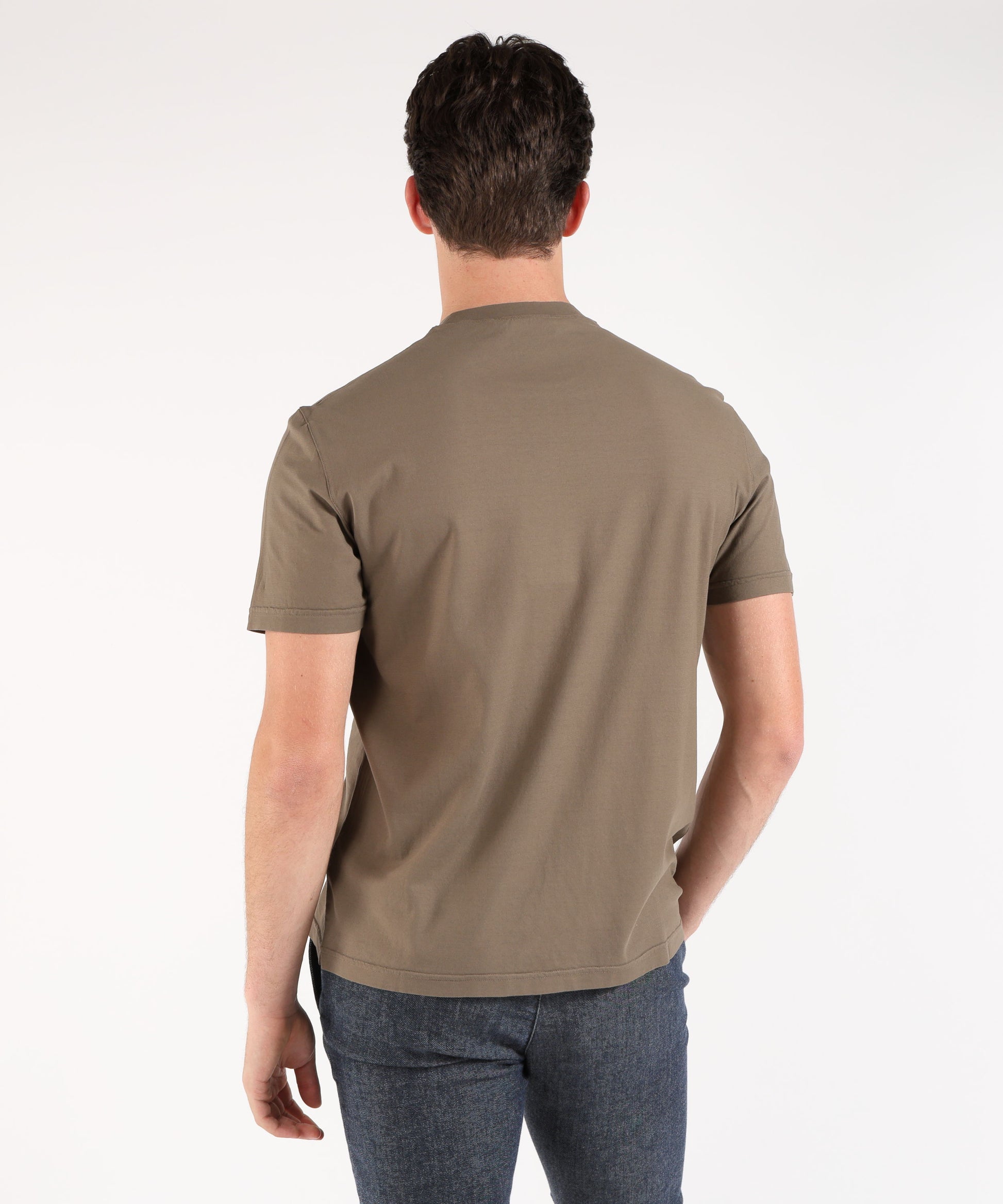 T-shirt FILIPPO DE LAURENTIIS T-shirt manica corta in crepe cotton Tortora | FILIPPO DE LAURENTIIS