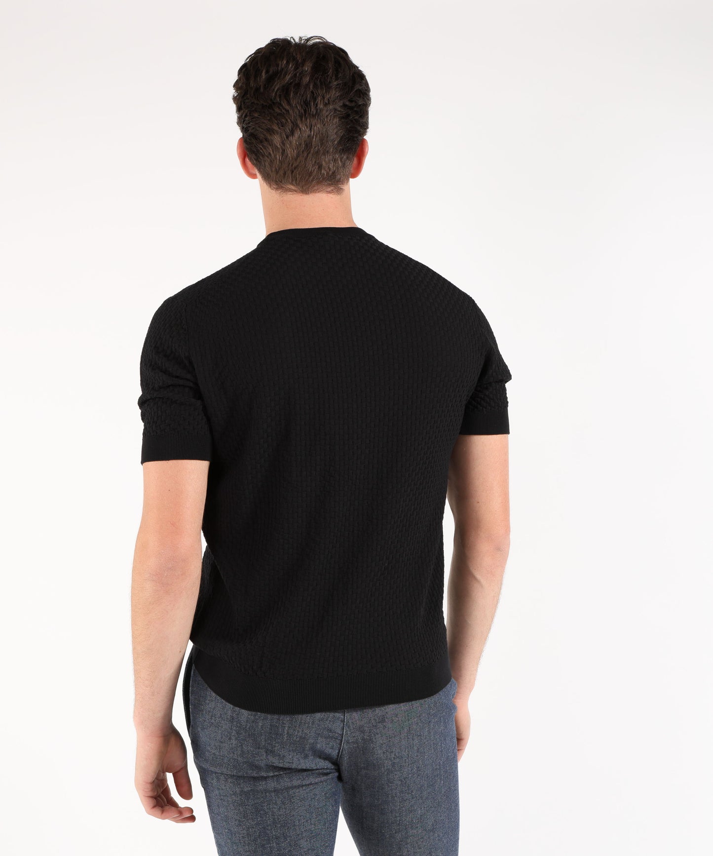 FILIPPO DE LAURENTIIS T-shirt manica corta in crepe cotton con intarsio