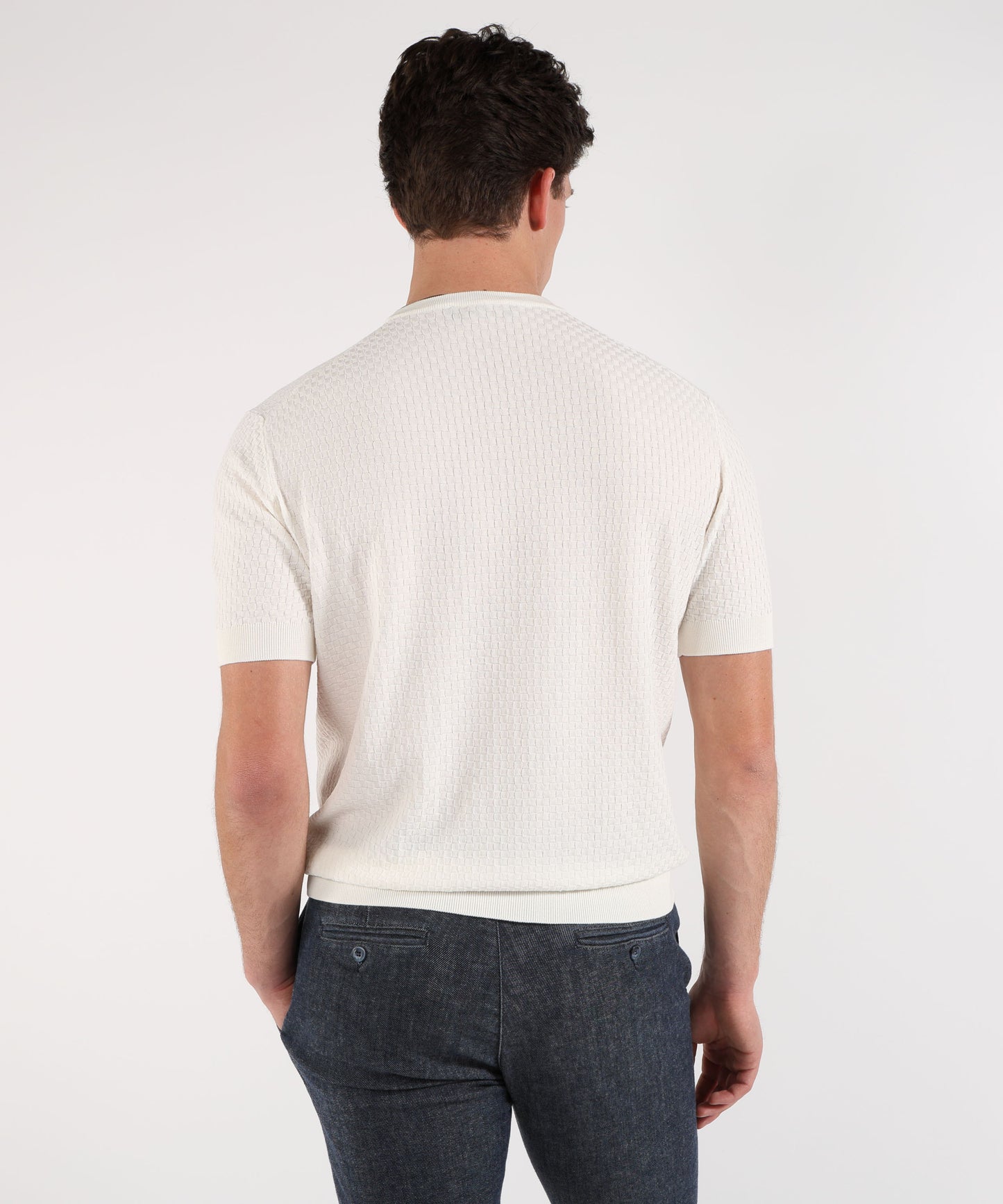 FILIPPO DE LAURENTIIS T-shirt manica corta in crepe cotton con intarsio