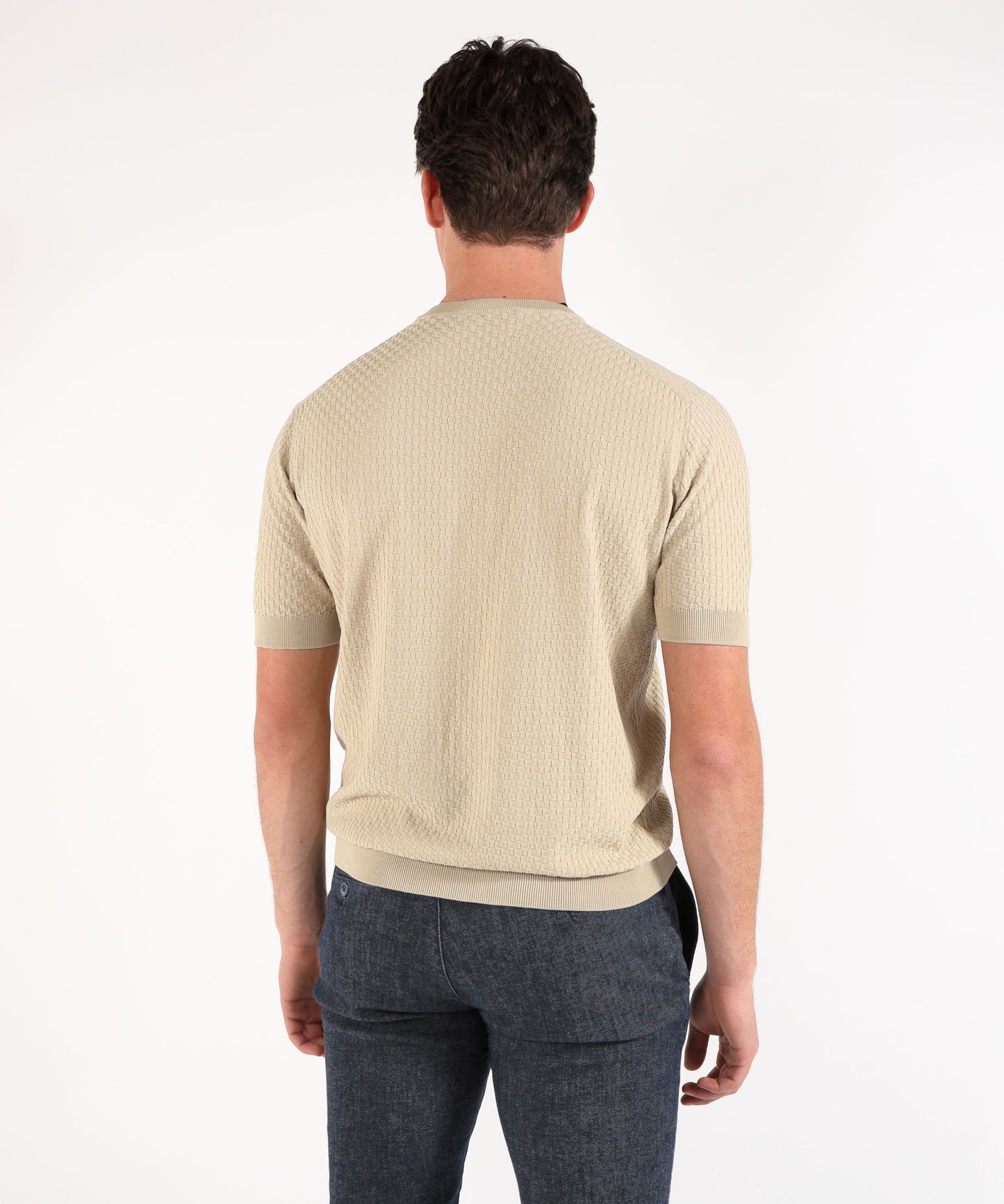 FILIPPO DE LAURENTIIS T-shirt manica corta in crepe cotton con intarsio