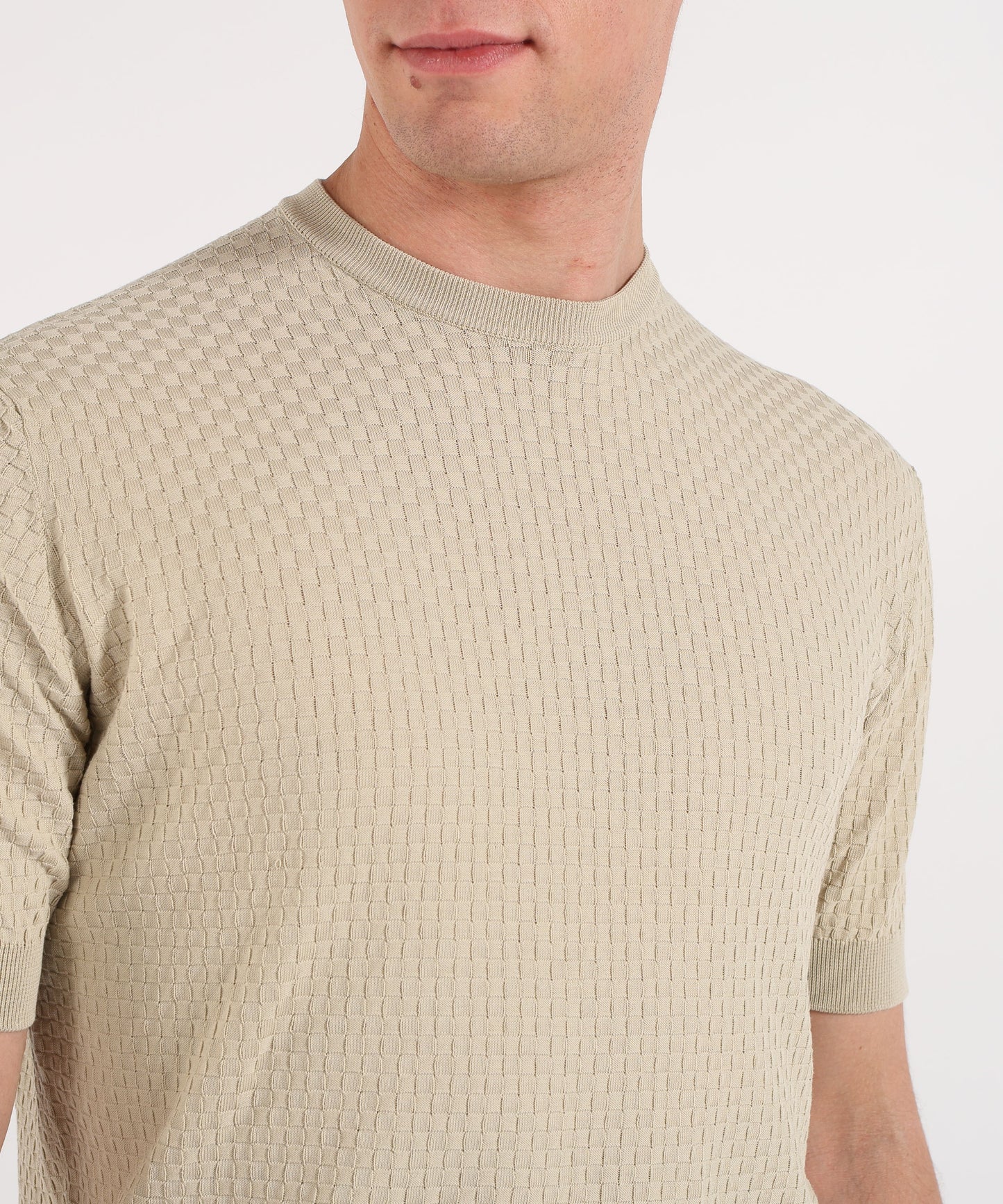 FILIPPO DE LAURENTIIS T-shirt manica corta in crepe cotton con intarsio