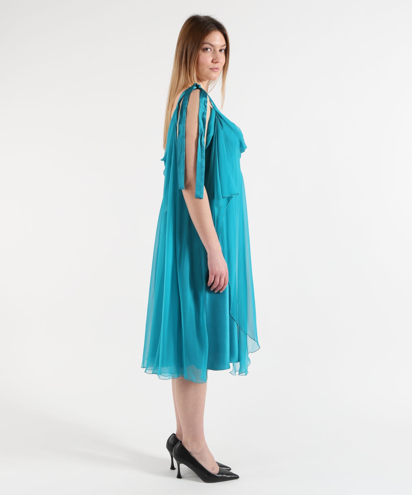 ALBERTA FERRETTI abito shiffon di seta