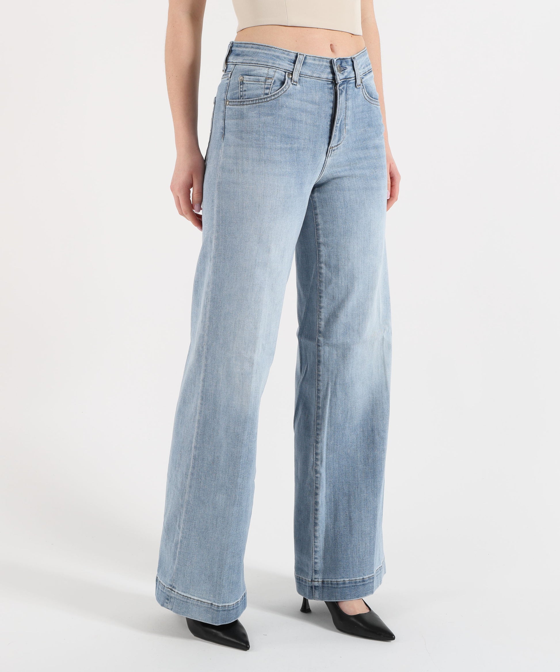 Jeans LIUJO denim Jeans flare con strass Denim chiaro | LIUJO denim