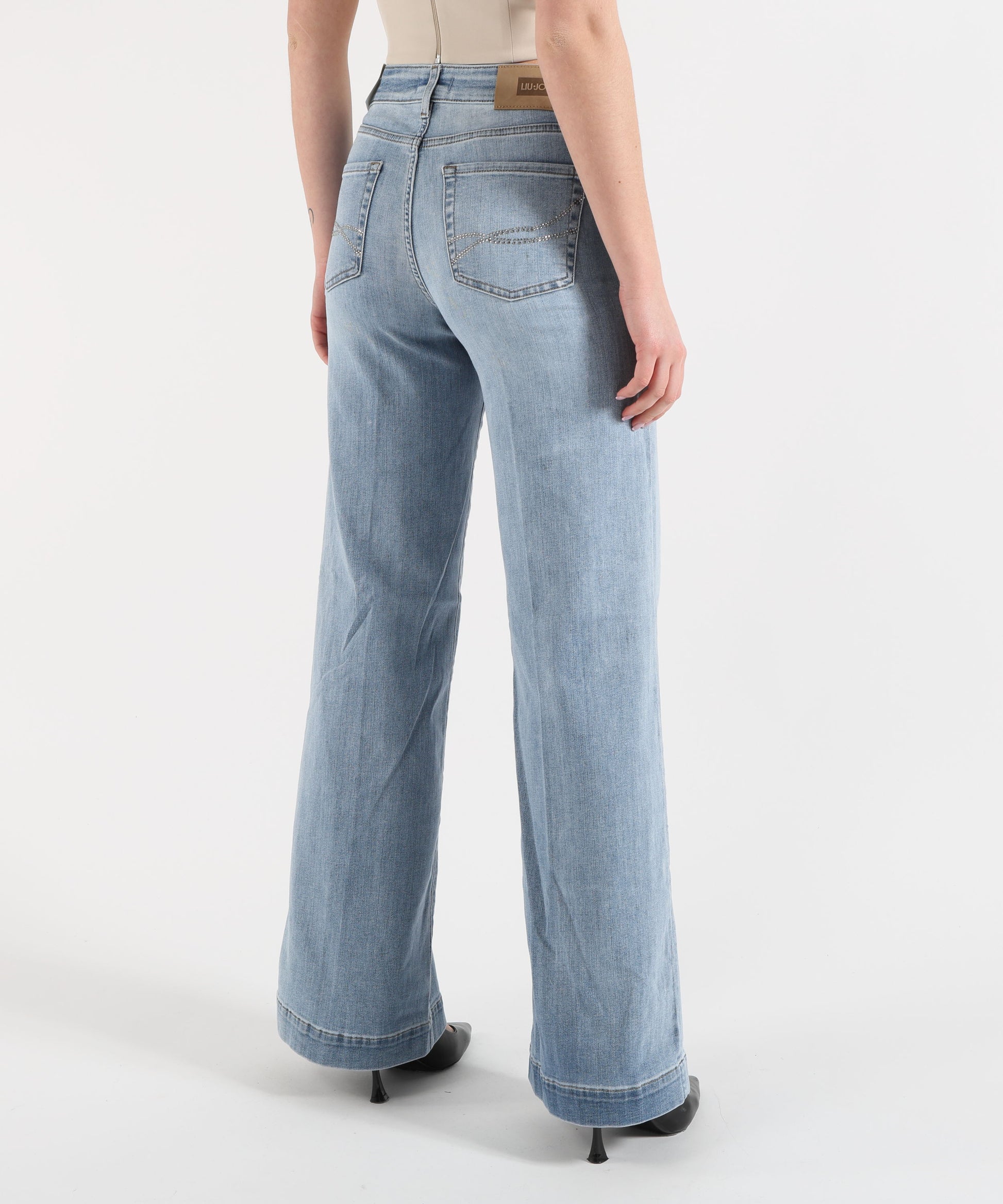Jeans LIUJO denim Jeans flare con strass Denim chiaro | LIUJO denim