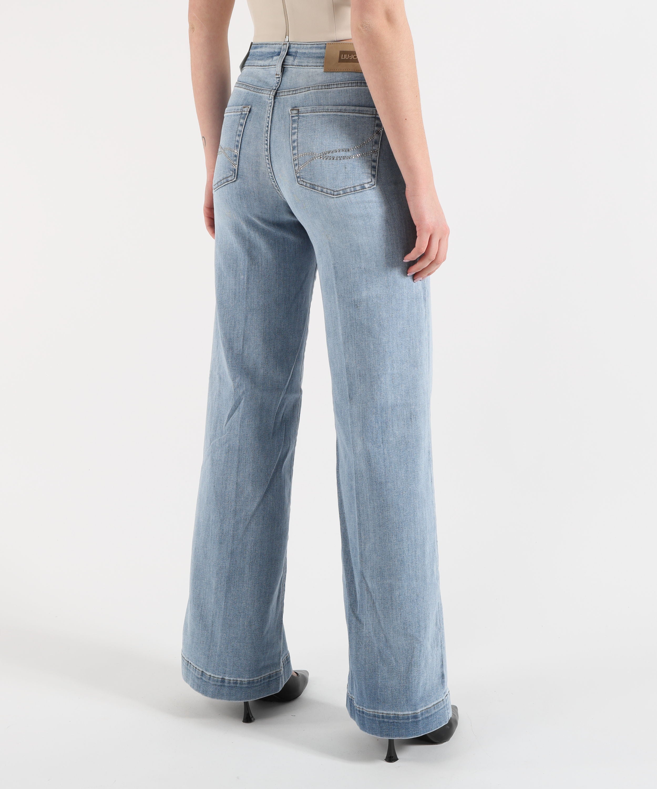 Jeans LIUJO denim Jeans flare con strass Denim chiaro | LIUJO denim