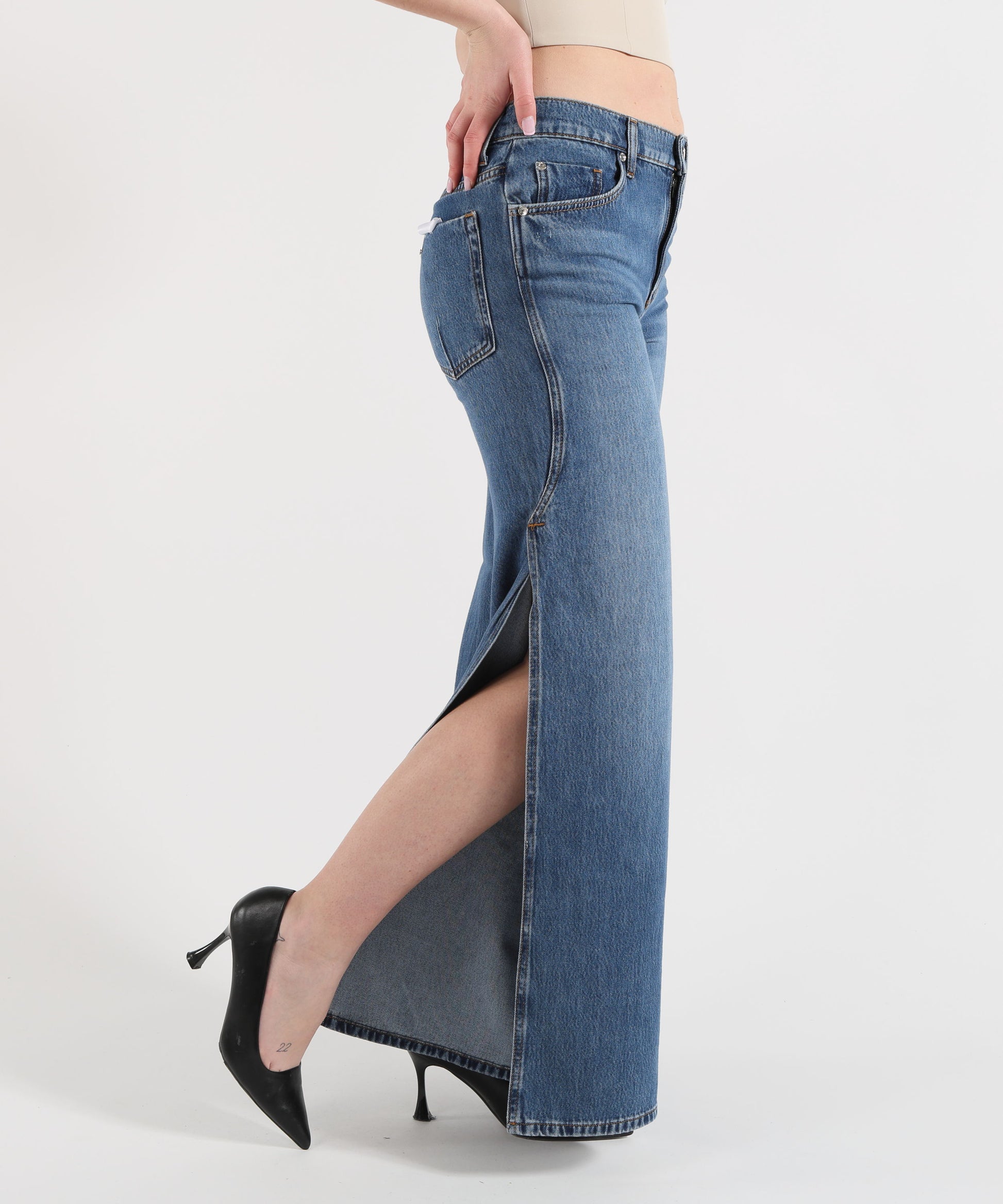 Jeans LIUJO denim Jeans flare con spacchetti laterali Denim medio | LIUJO denim