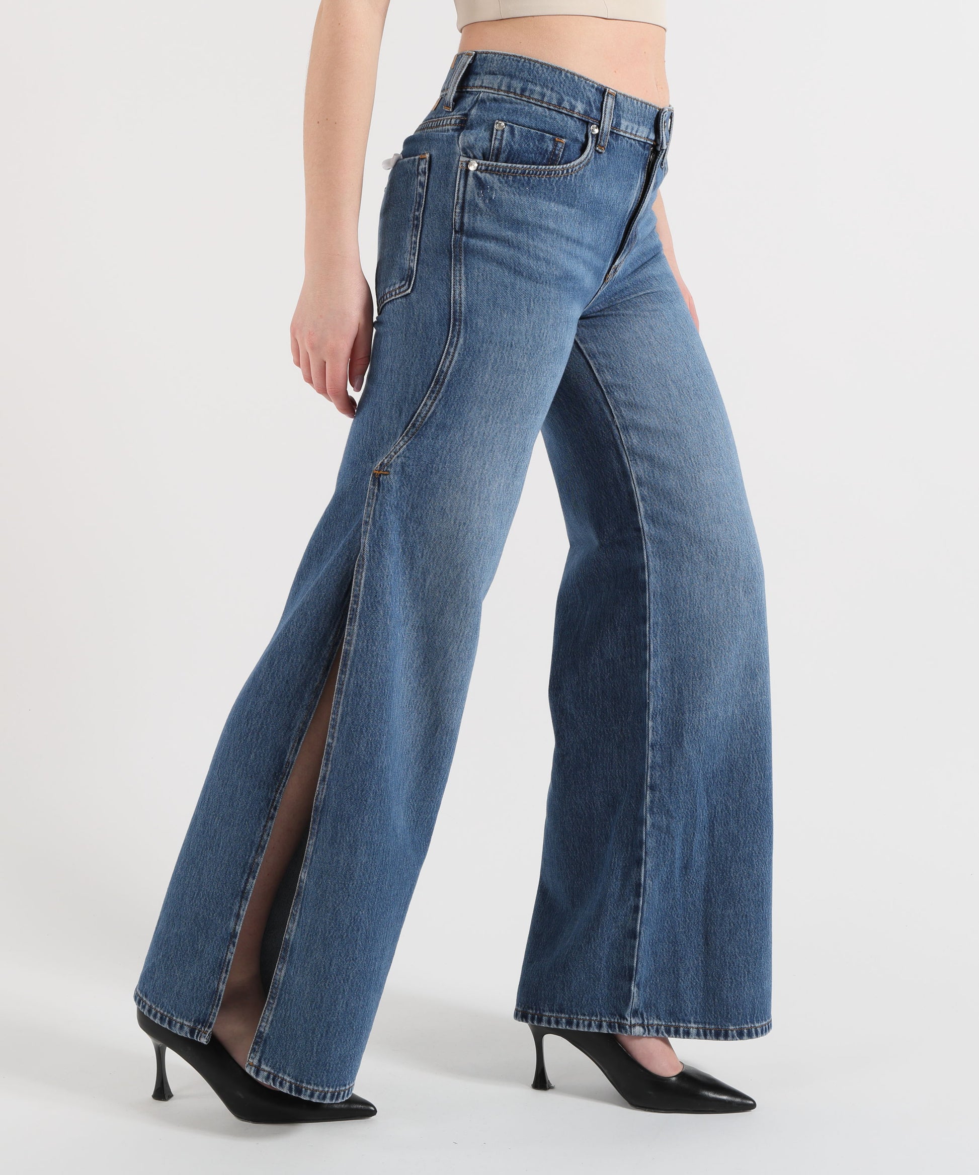 Jeans LIUJO denim Jeans flare con spacchetti laterali Denim medio | LIUJO denim