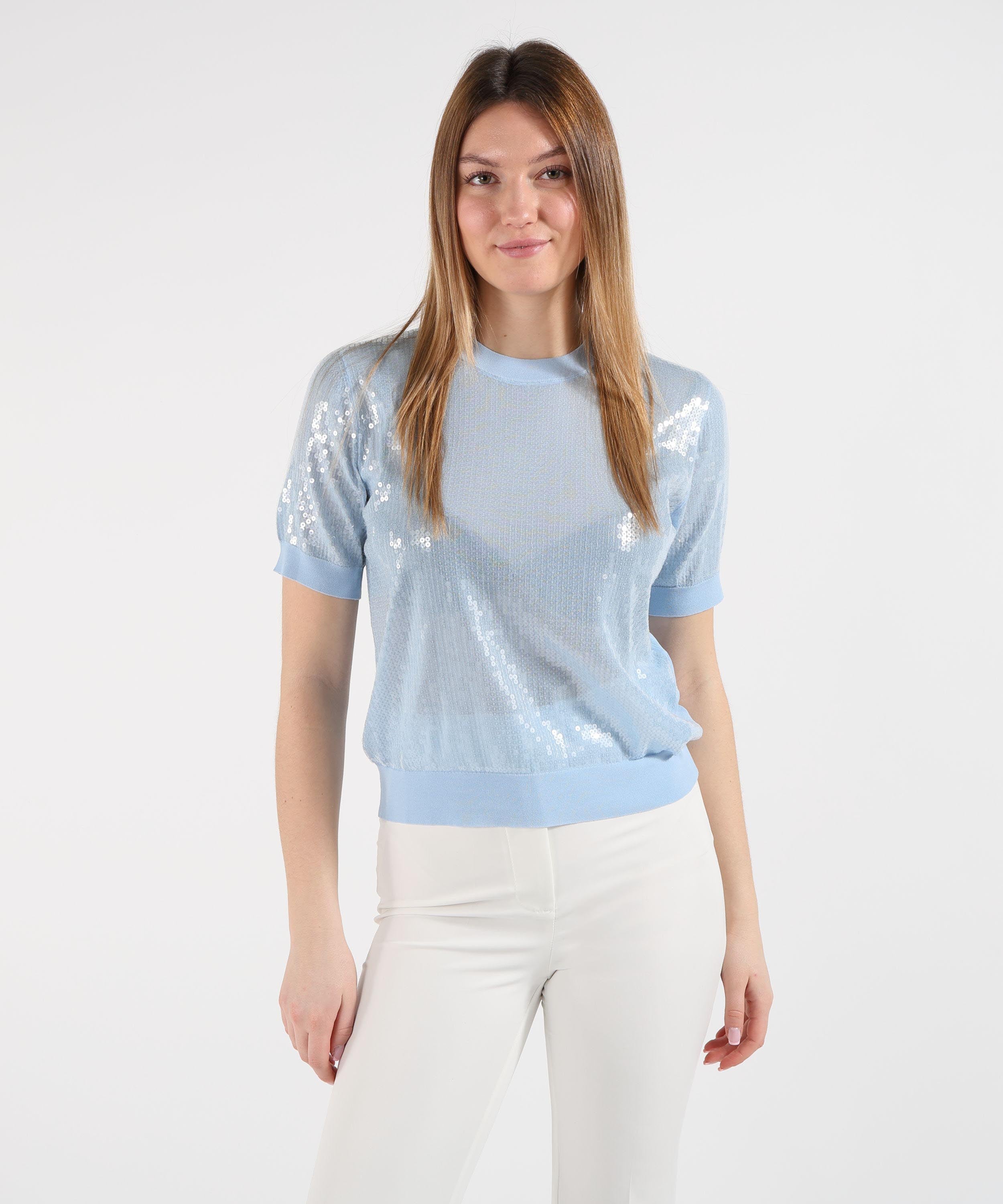 LIUJO WHITE Top con paillettes