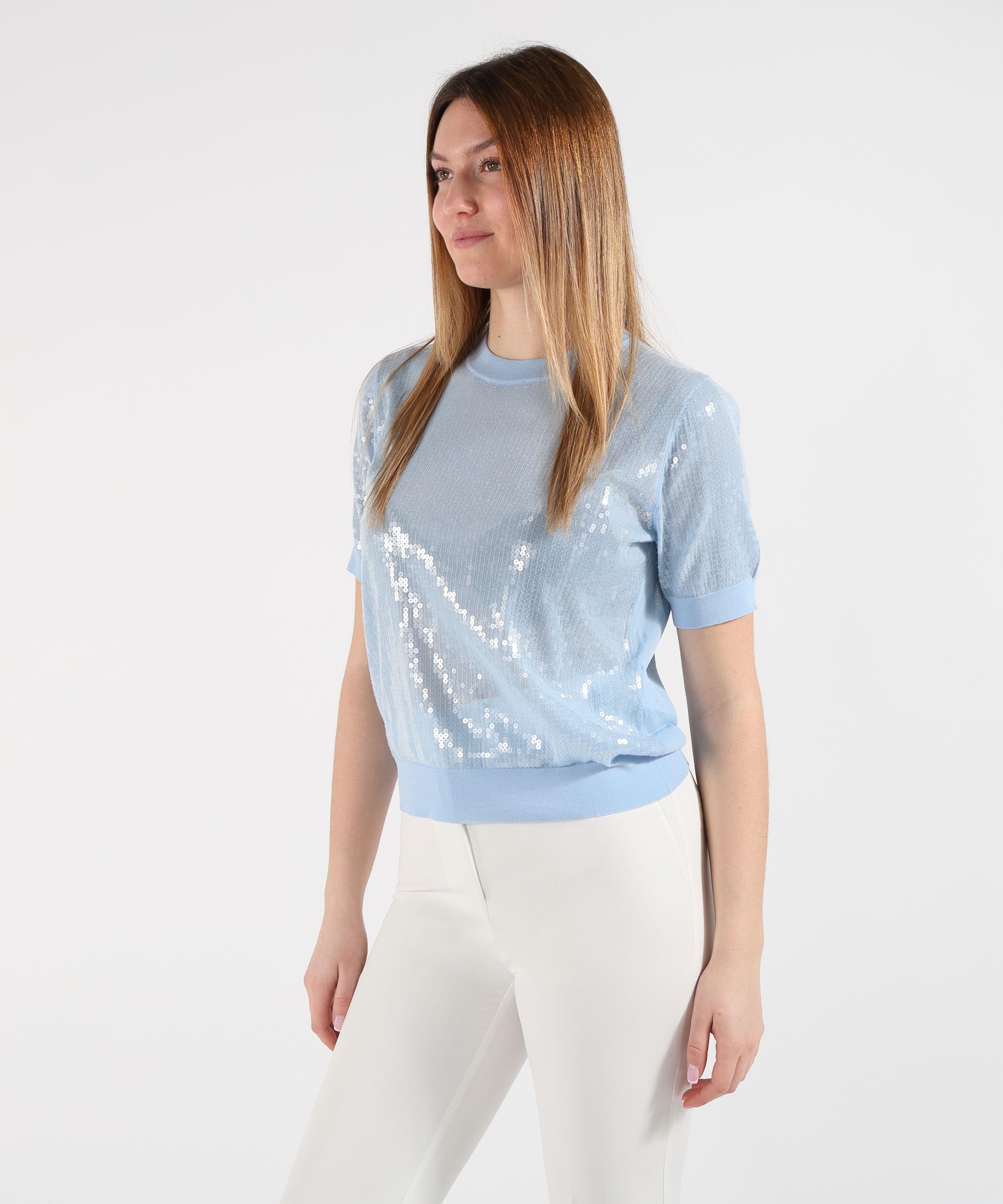 LIUJO WHITE Top con paillettes