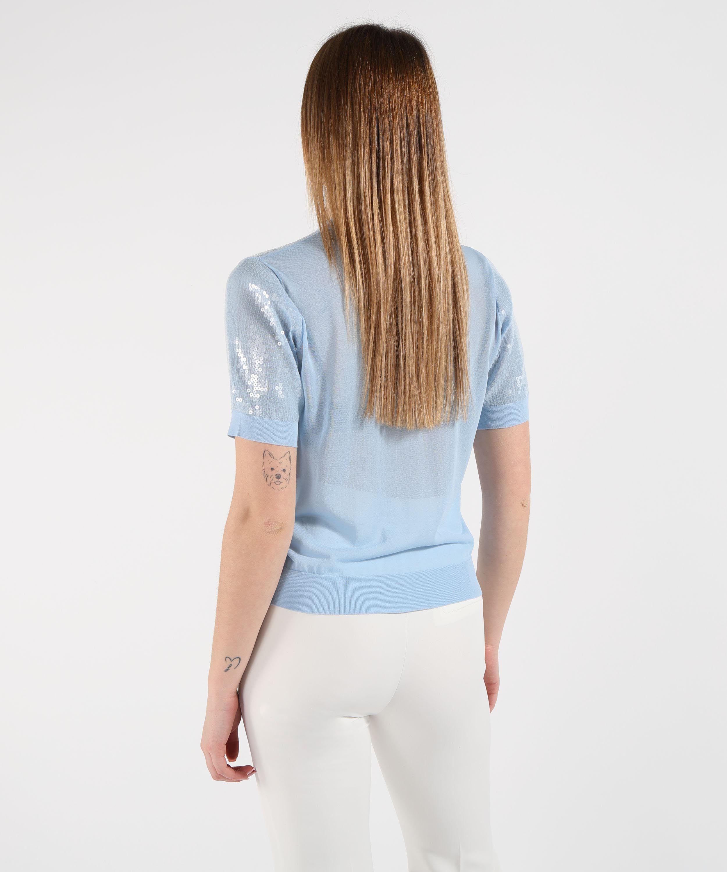 LIUJO WHITE Top con paillettes