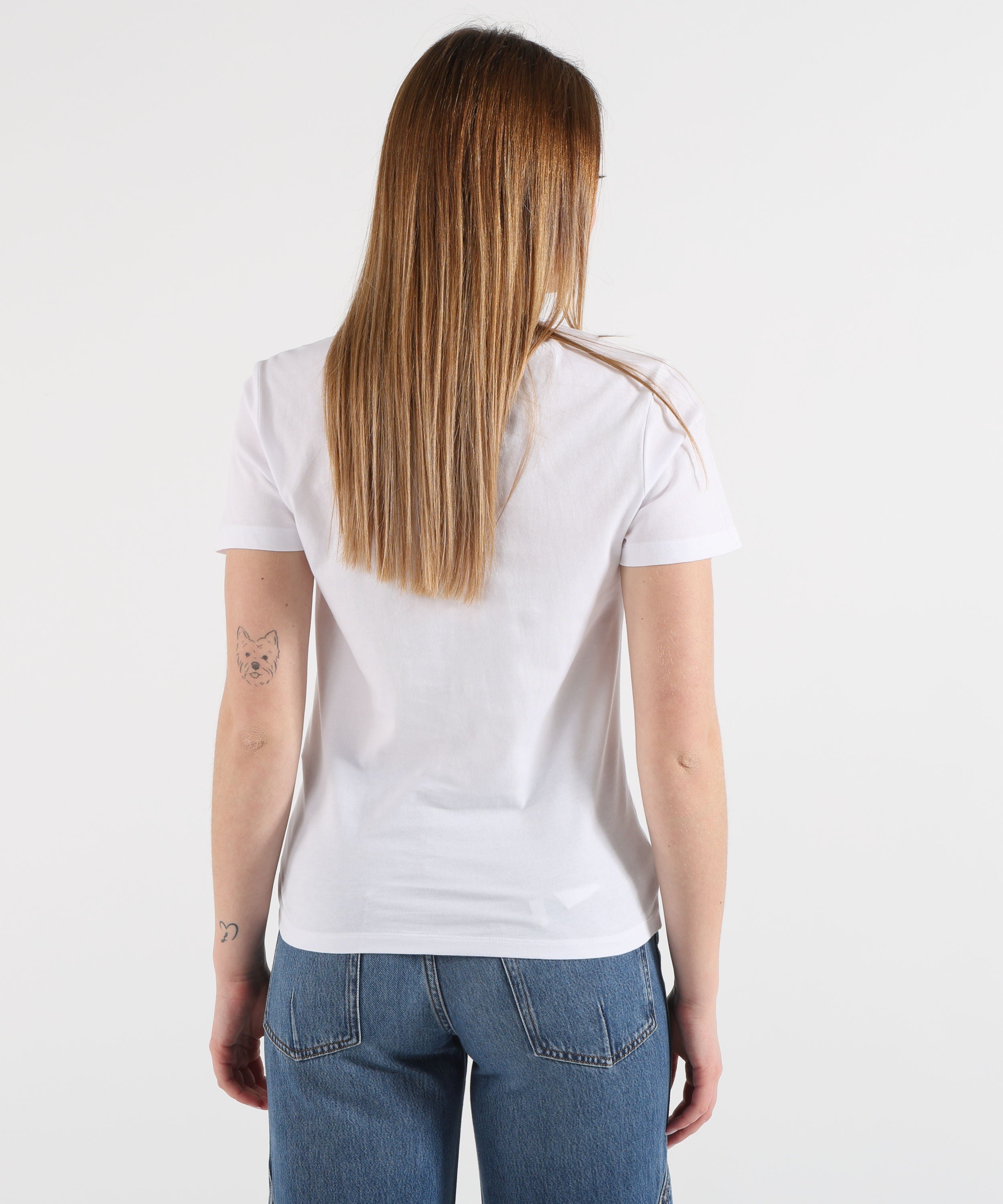 LIUJO WHITE T-shirt con stampa e applicazioni
