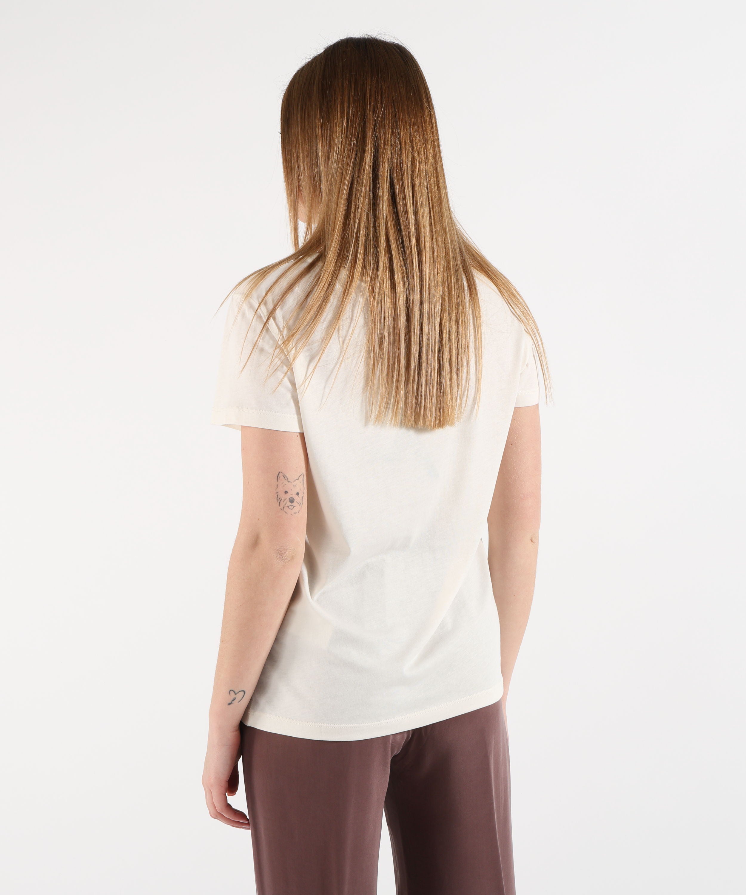 SEVENTY T-shirt girocollo in jersey e crêpe misto seta