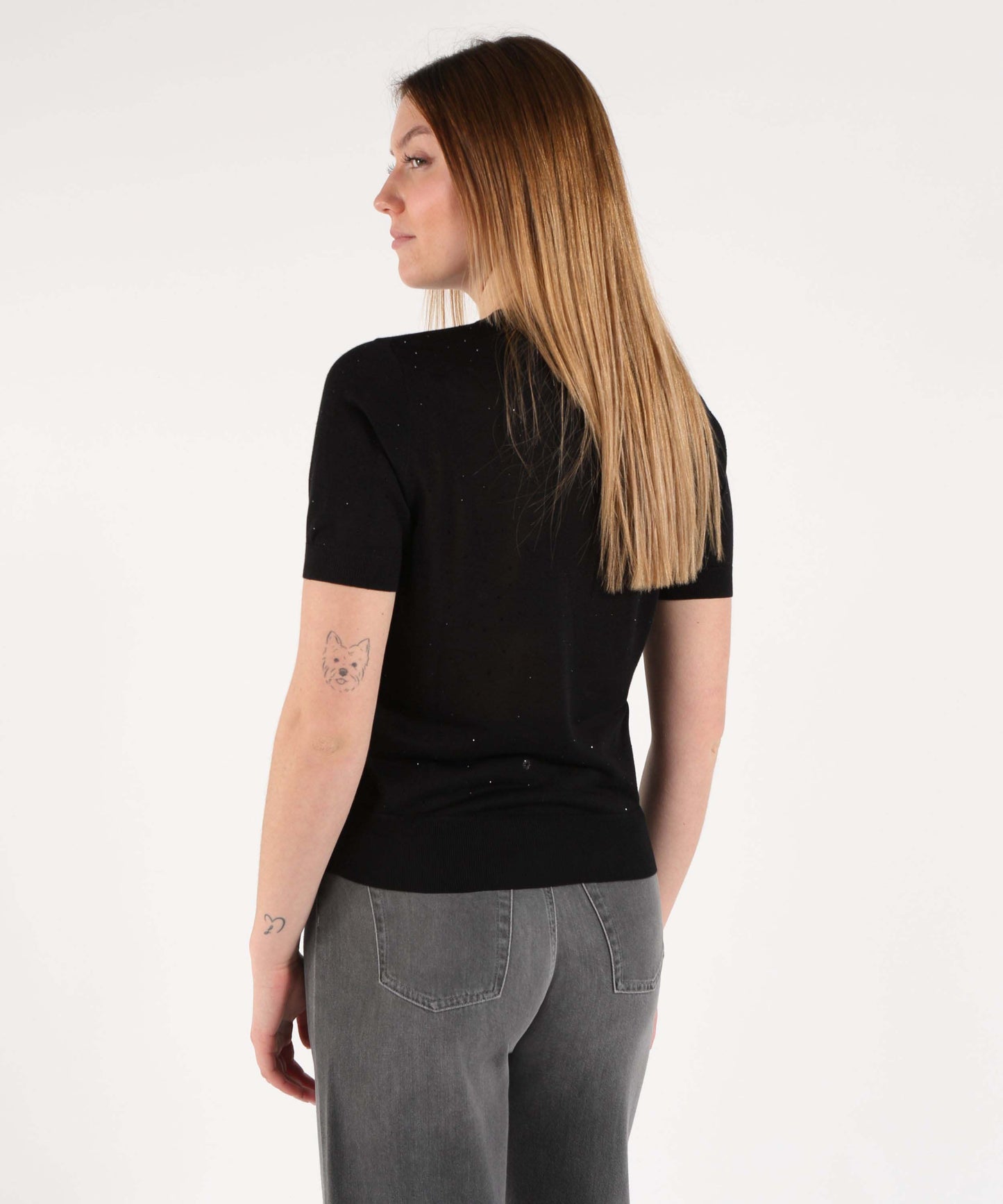 SEVENTY Maglia girocollo mezza manica in viscosa seta