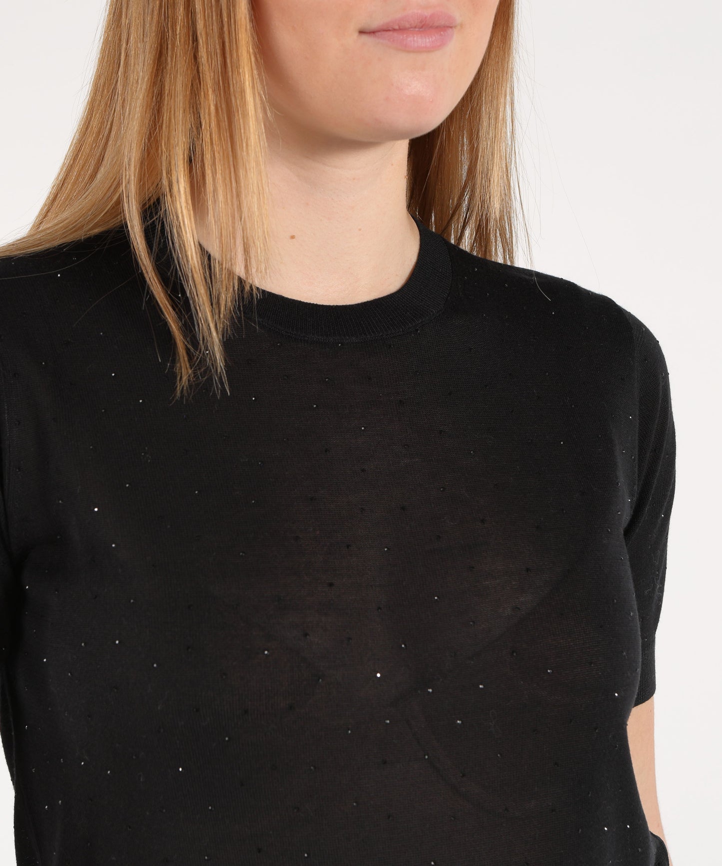 SEVENTY Maglia girocollo mezza manica in viscosa seta