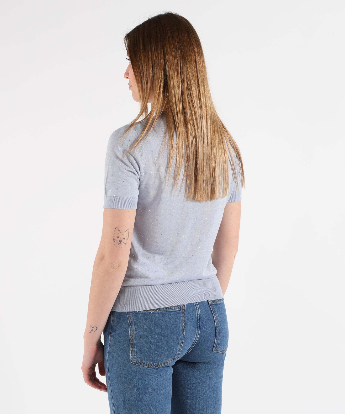 SEVENTY Maglia girocollo mezza manica in viscosa seta