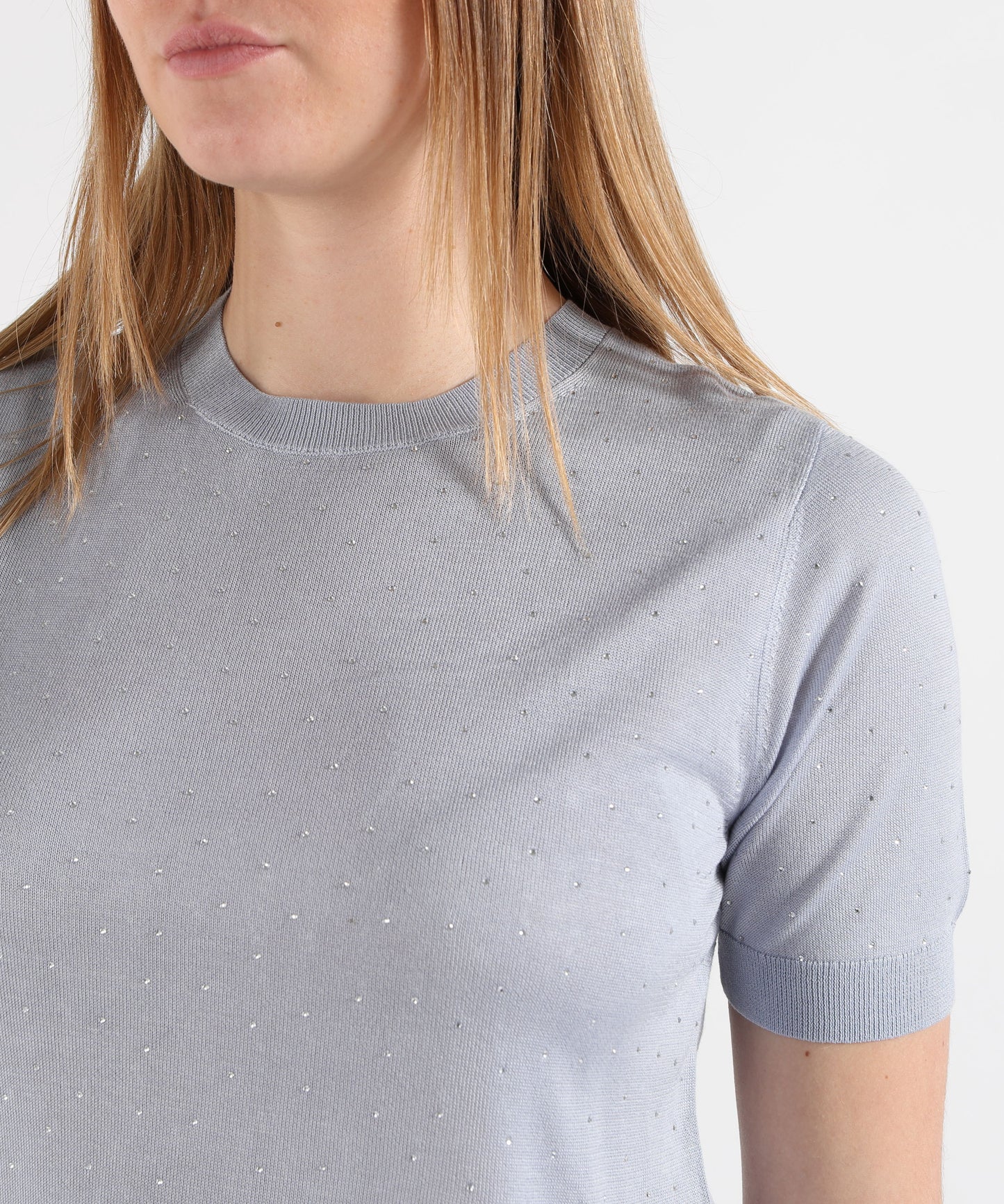 SEVENTY Maglia girocollo mezza manica in viscosa seta