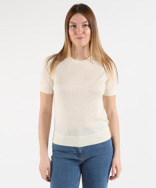 SEVENTY Maglia girocollo mezza manica in viscosa seta