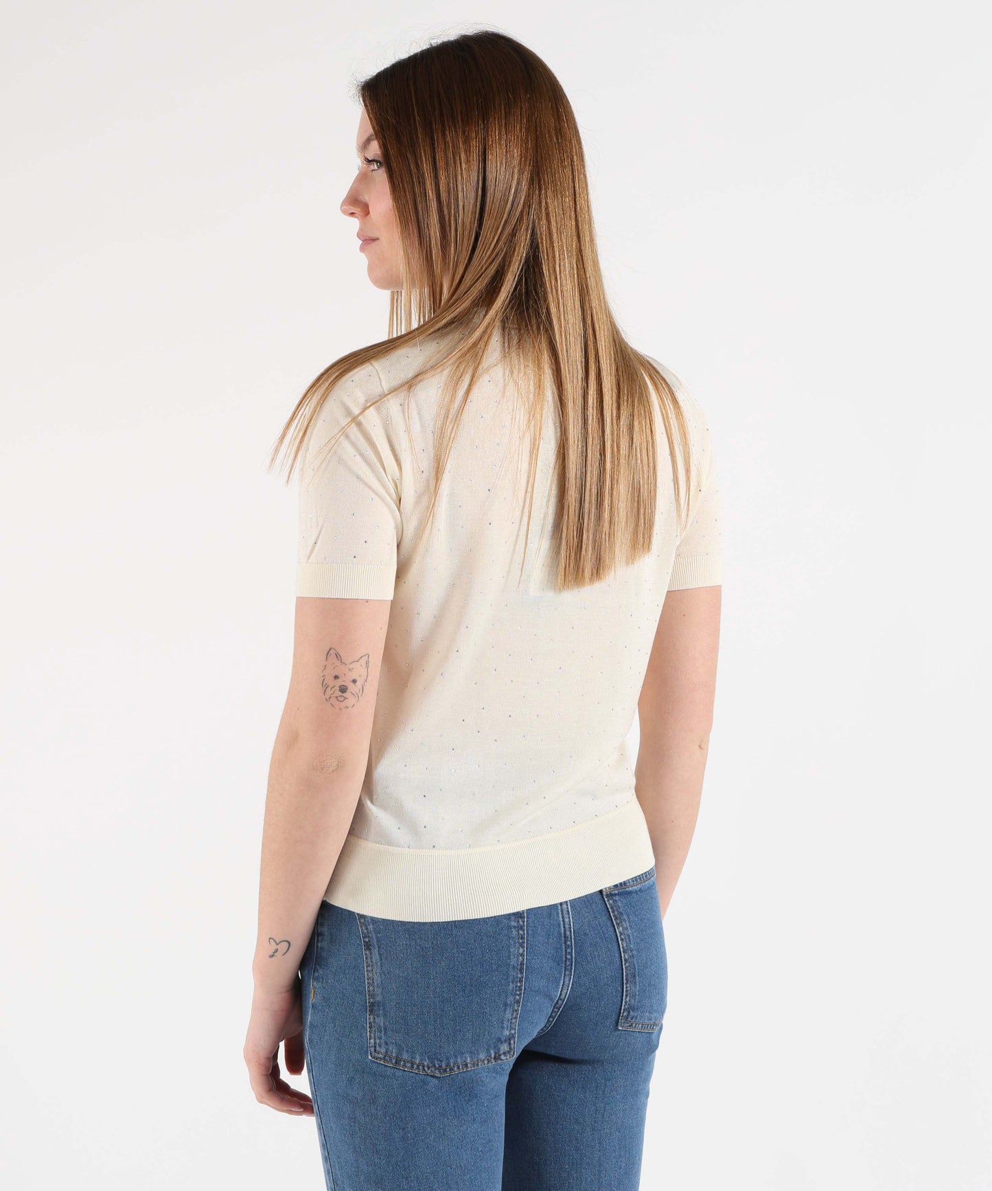 SEVENTY Maglia girocollo mezza manica in viscosa seta