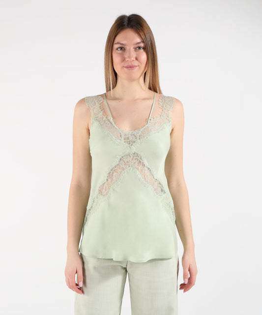 PINKO Top lingerie con pizzo