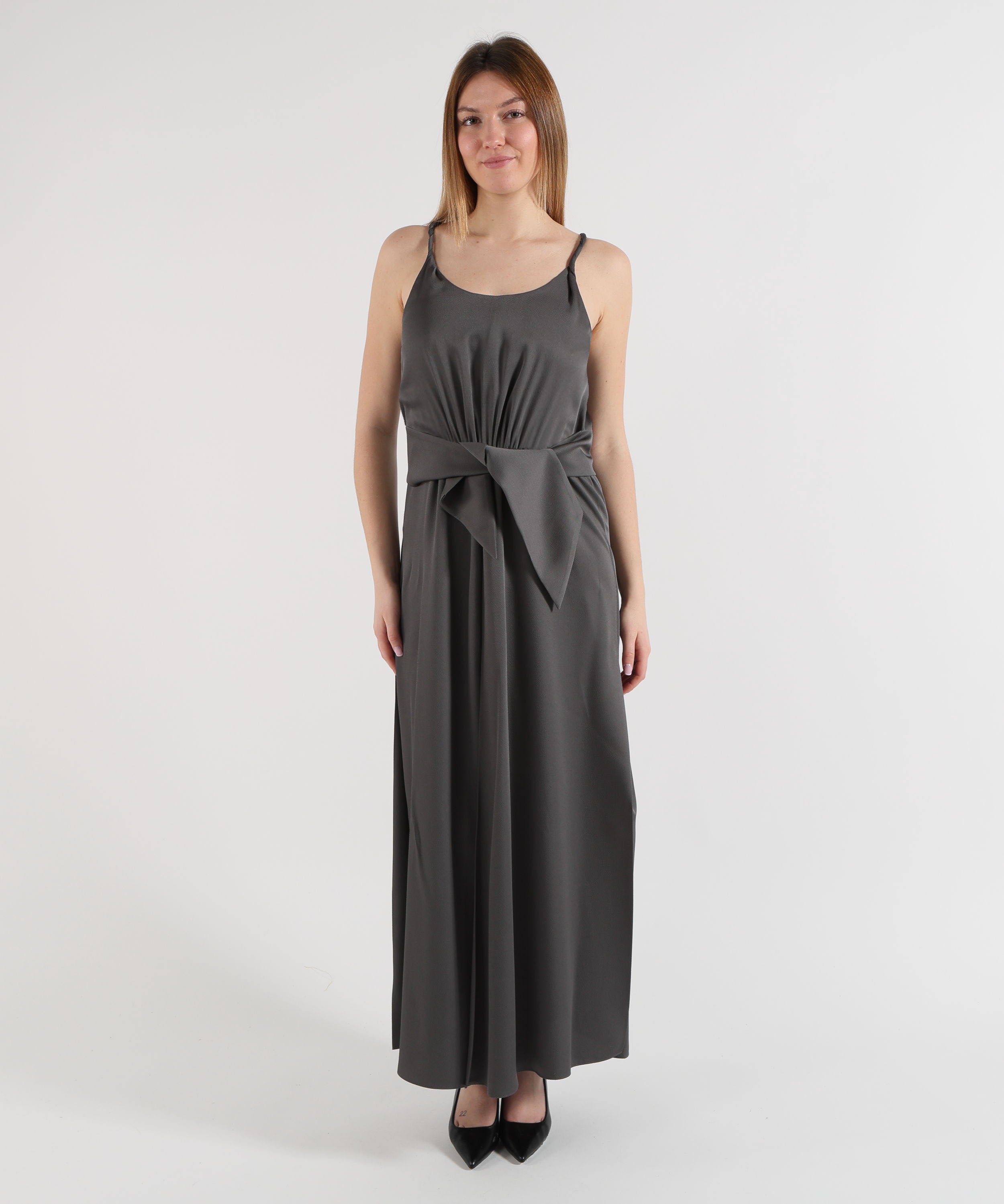 EMPORIO ARMANI Abito in twill crepe con fusciacca