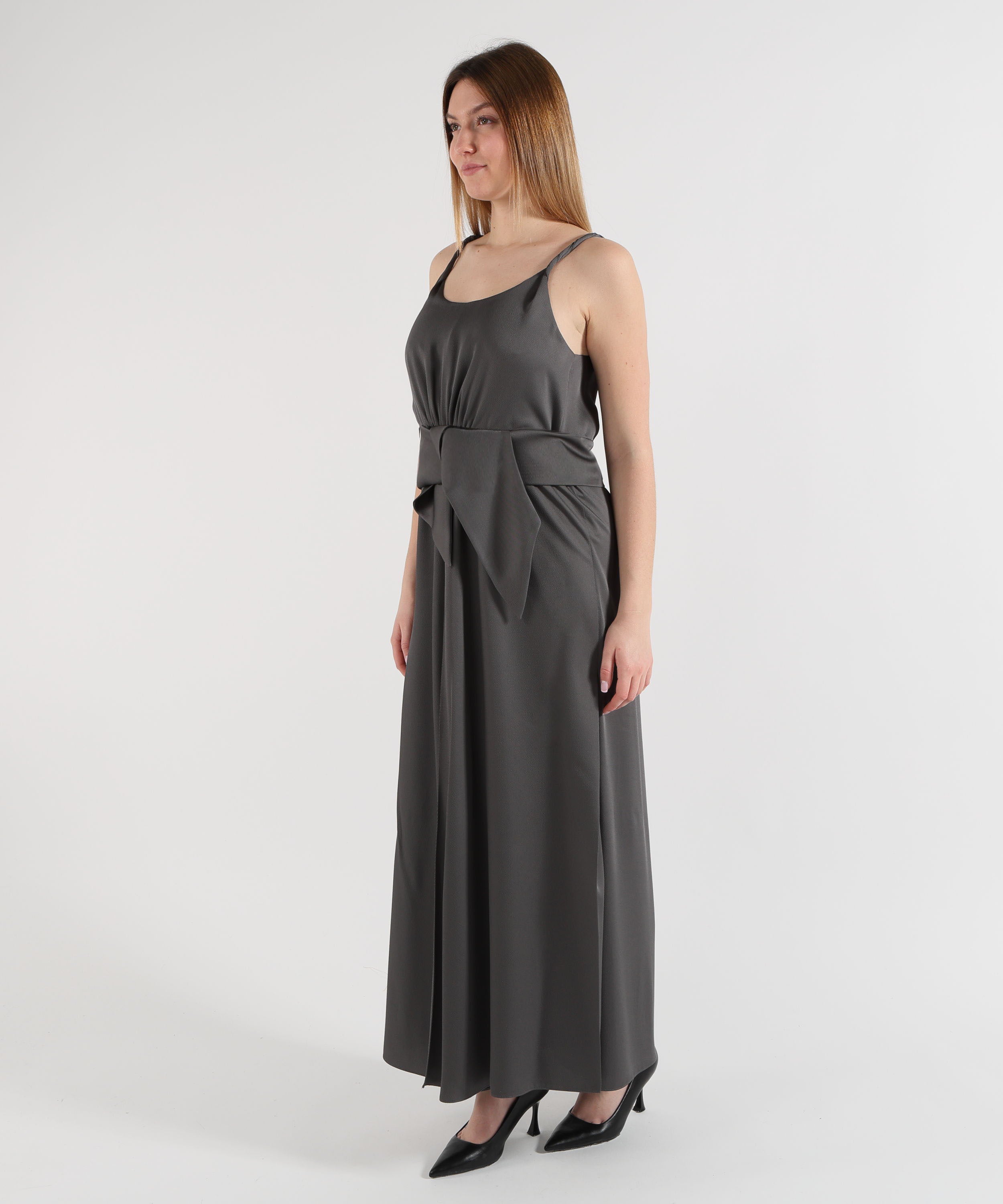 EMPORIO ARMANI Abito in twill crepe con fusciacca