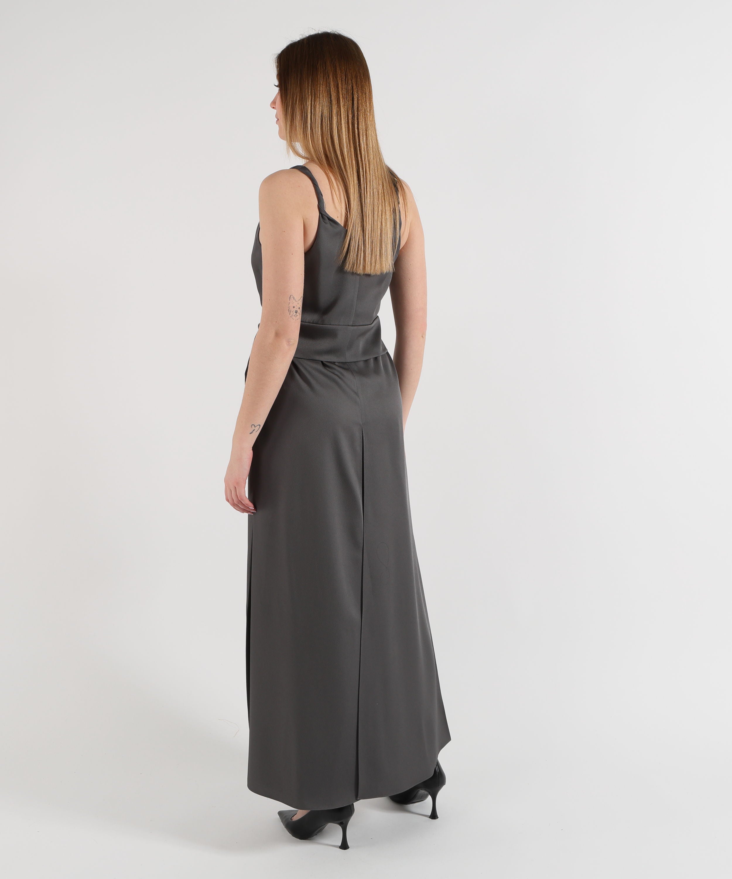 EMPORIO ARMANI Abito in twill crepe con fusciacca