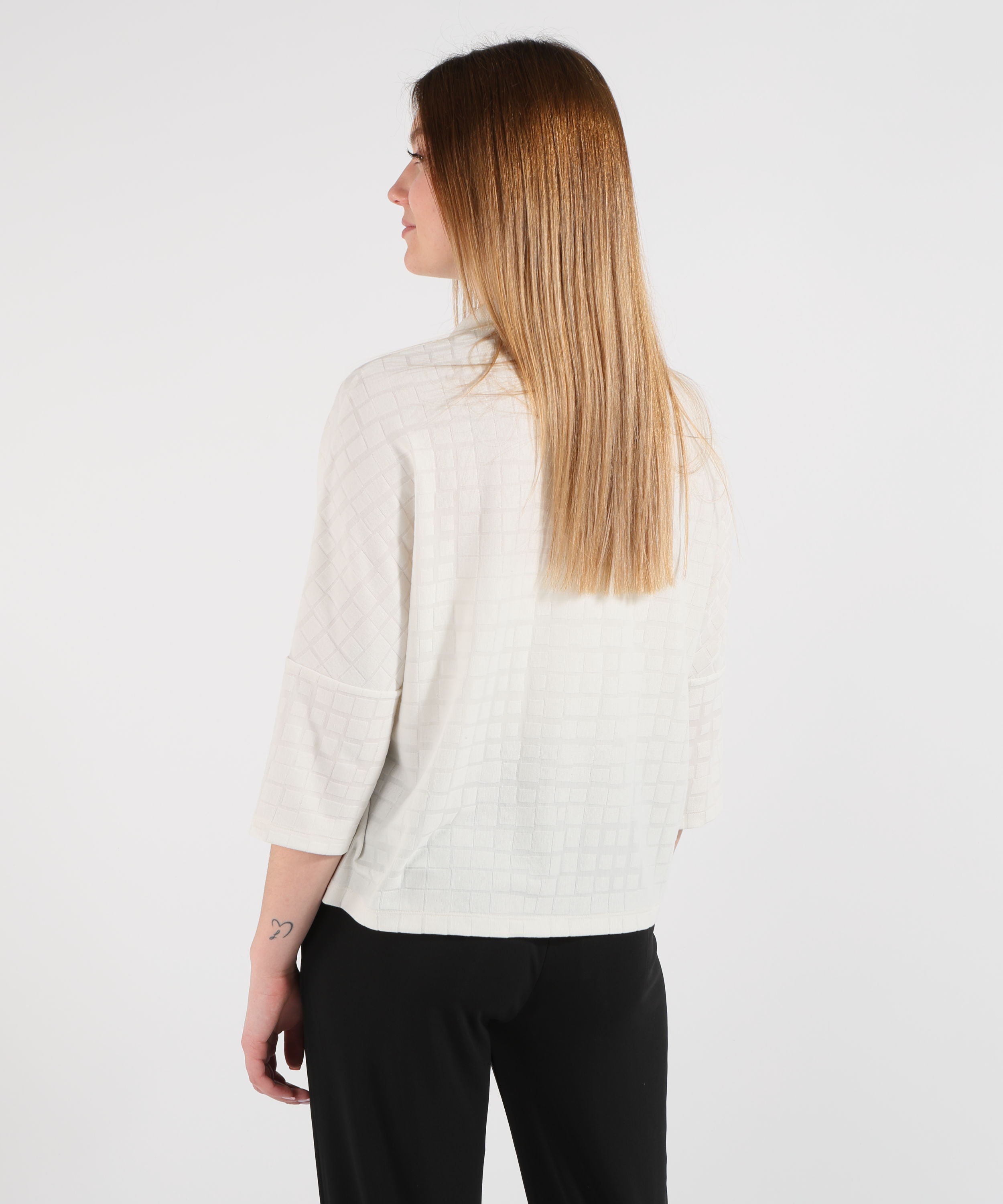 EMPORIO ARMANI Maglia collo polo in jersey jacquard pattern quadri