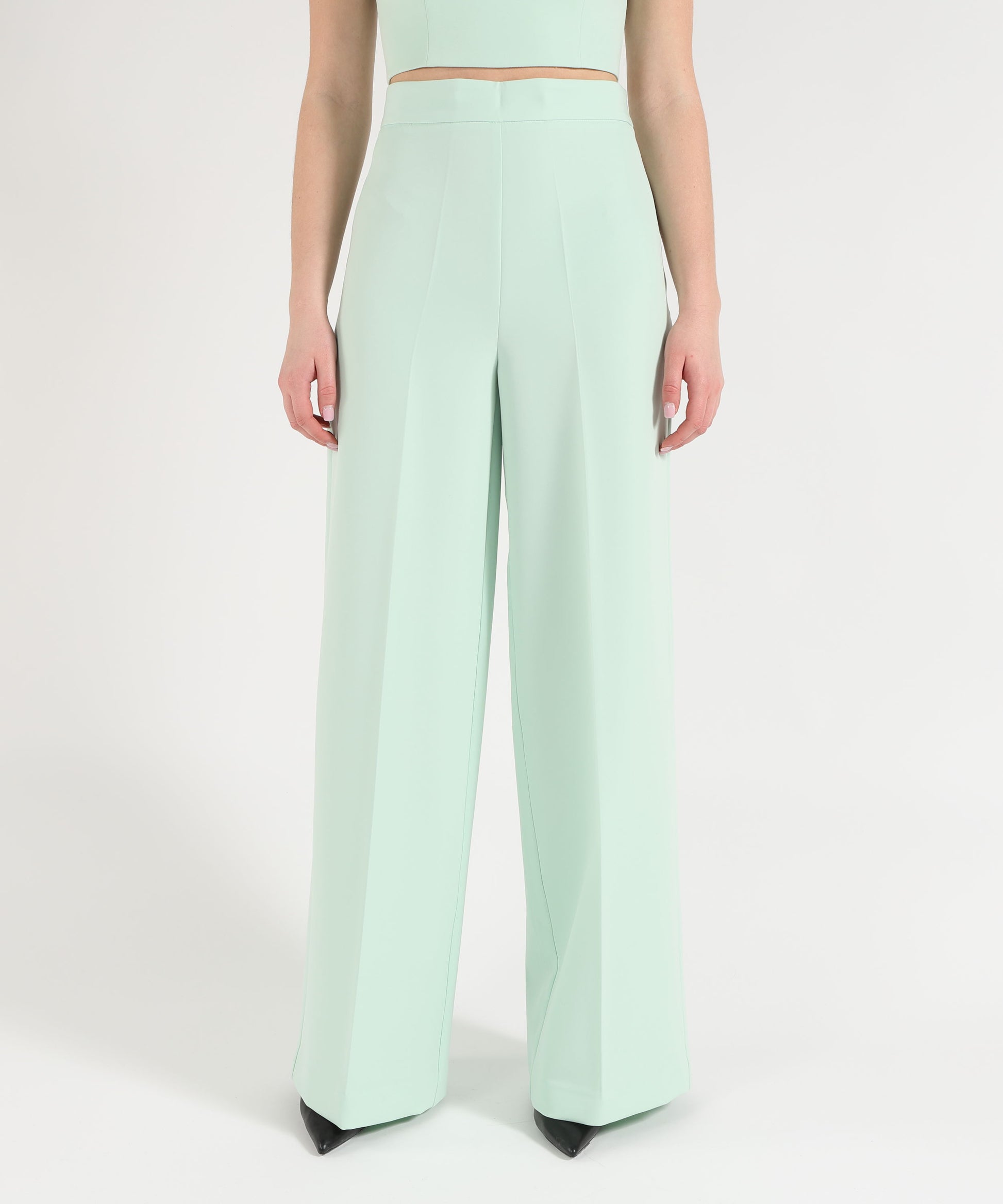 Trousers SILENCE LIMITED High-Waist Palazzo Pants Menta | SILENCE LIMITED