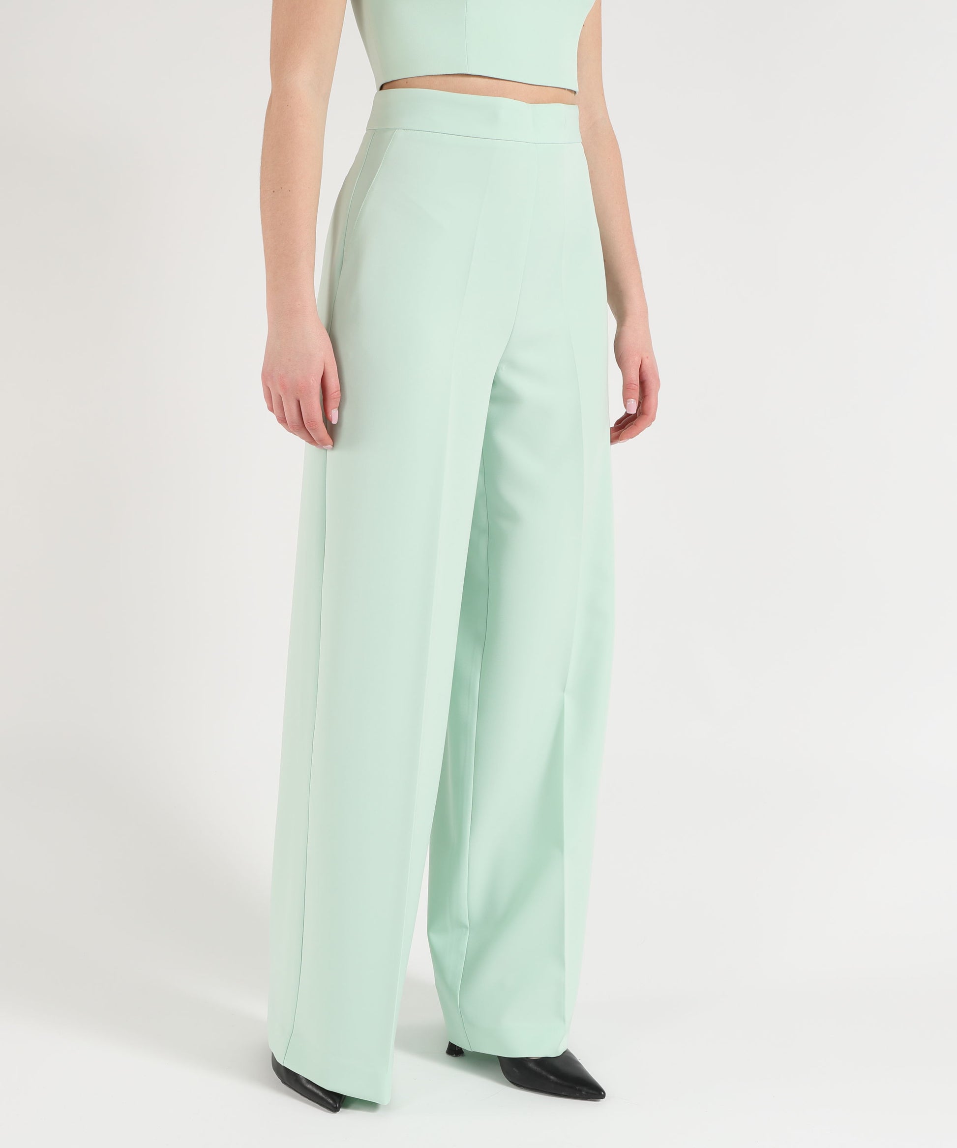 Trousers SILENCE LIMITED High-Waist Palazzo Pants Menta | SILENCE LIMITED