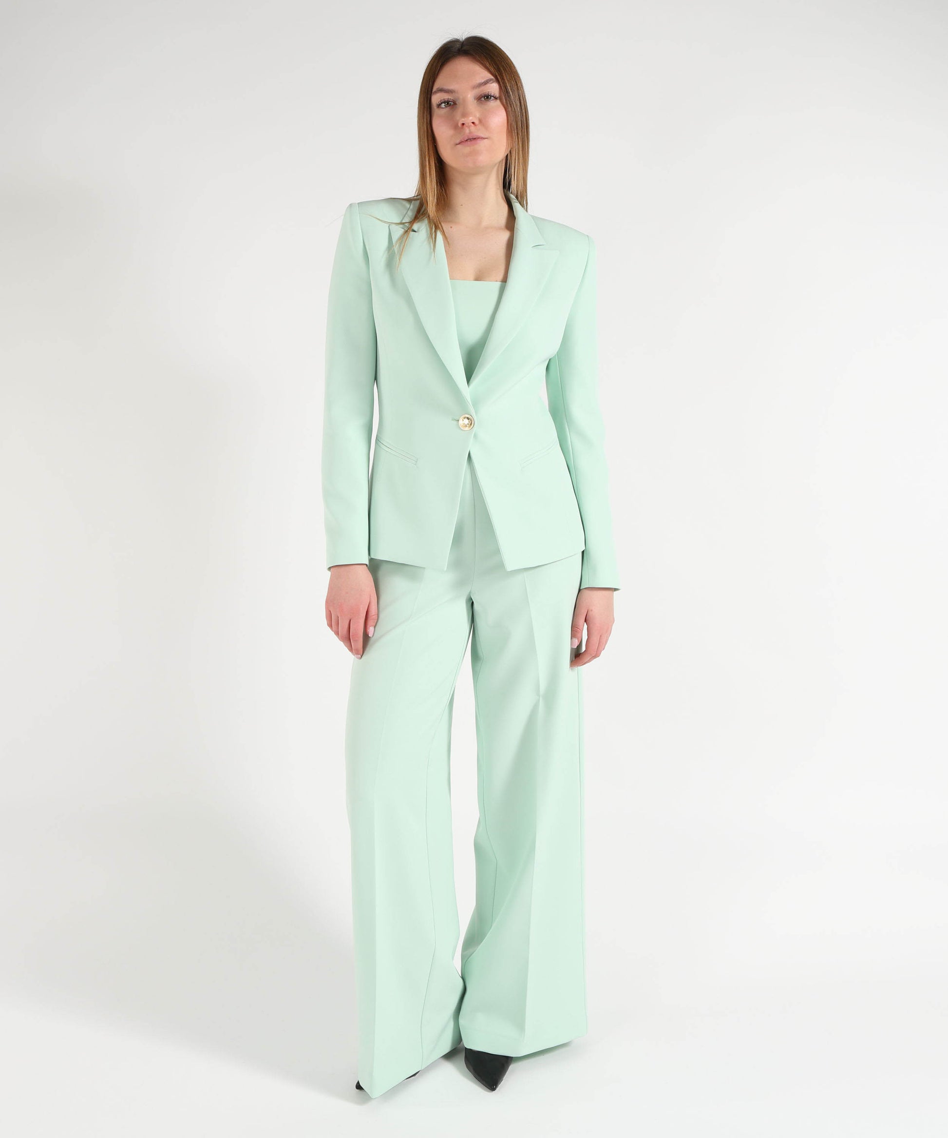 Trousers SILENCE LIMITED High-Waist Palazzo Pants Menta | SILENCE LIMITED