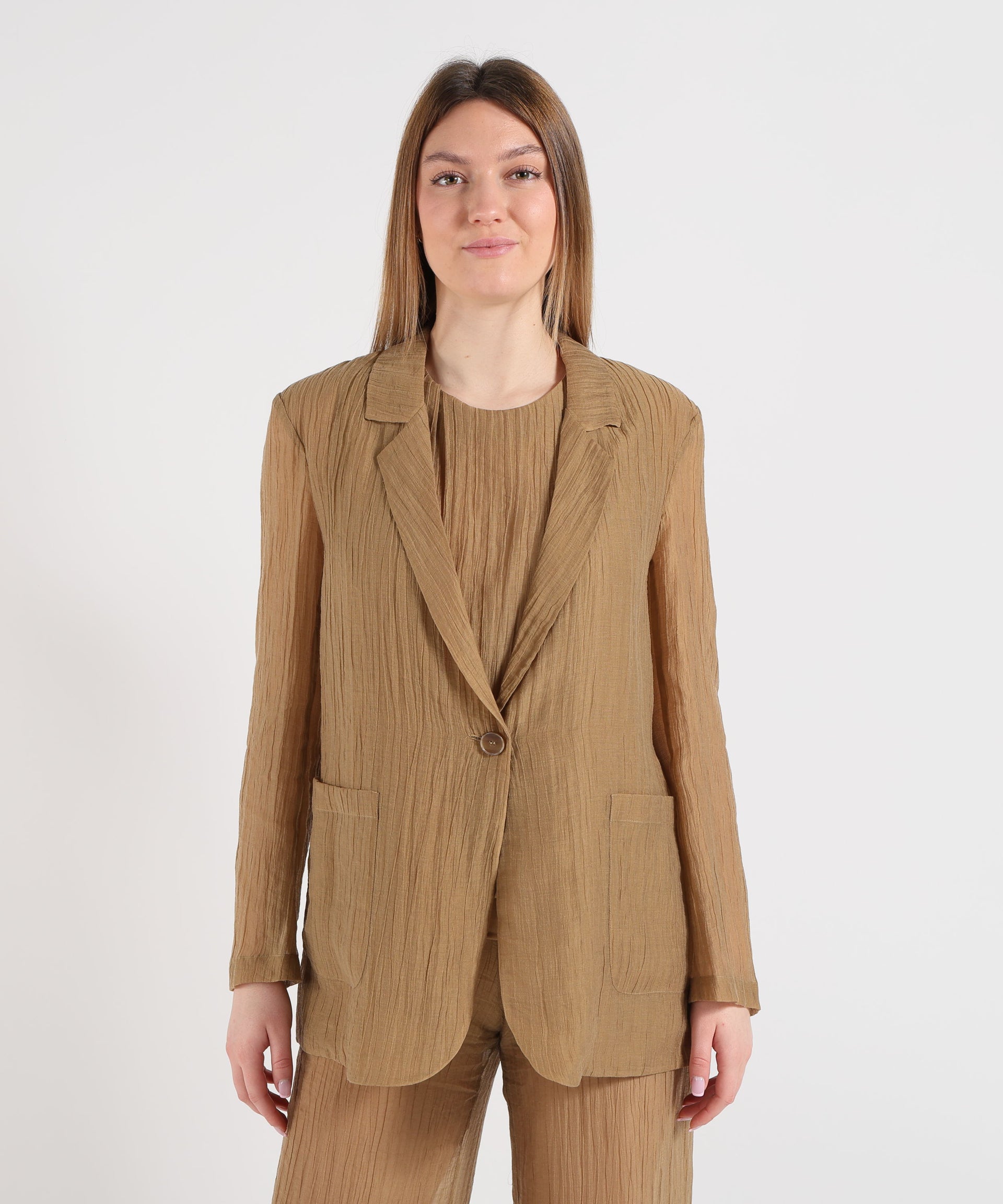 SEVENTY Giacca monopetto in voile lyocell