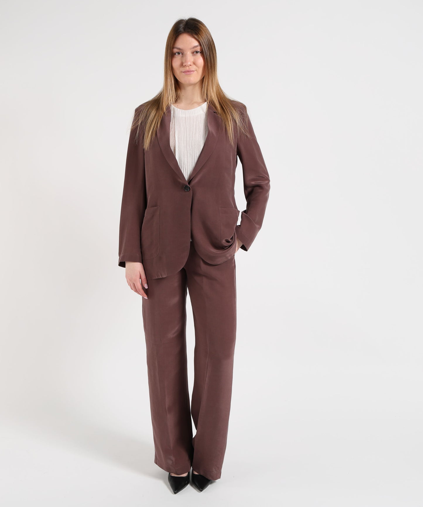 SEVENTY Giacca monopetto in voile lyocell