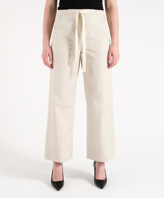'S MAX MARA Pantalone coulisse in cotone argento