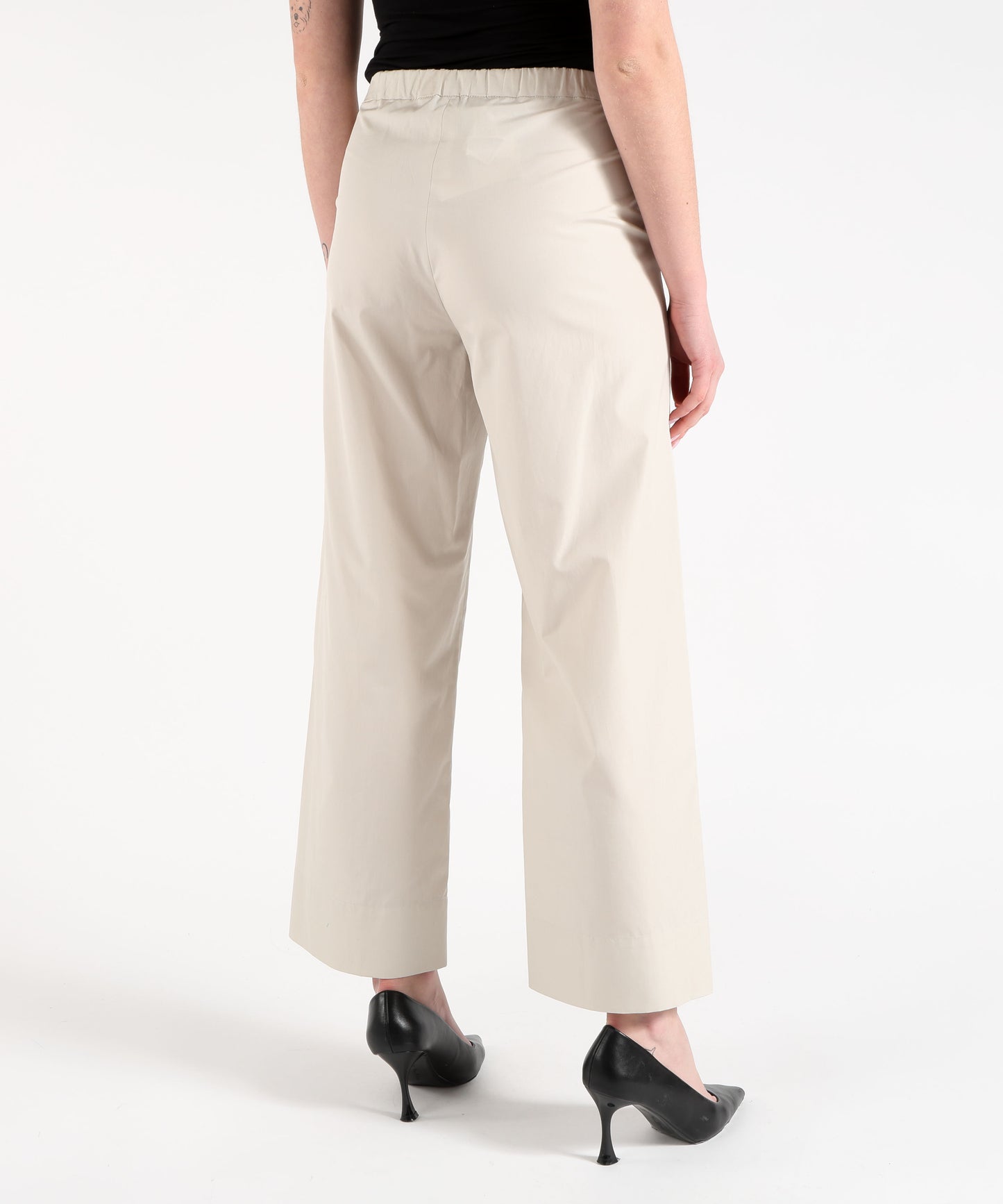 'S MAX MARA Pantalone coulisse in cotone argento