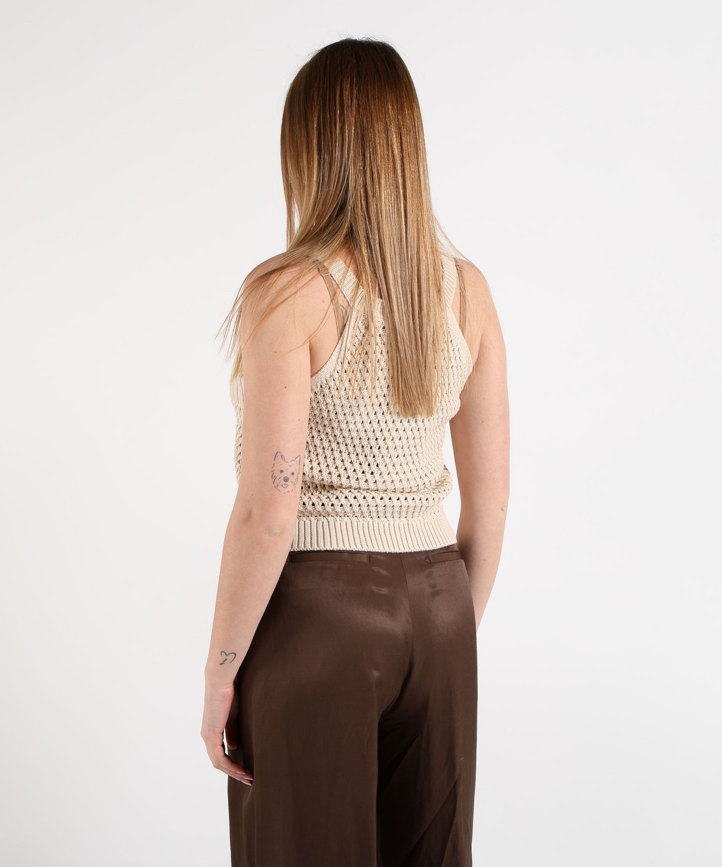 PENNYBLACK Dialogo Mesh and Rib Knit Vest