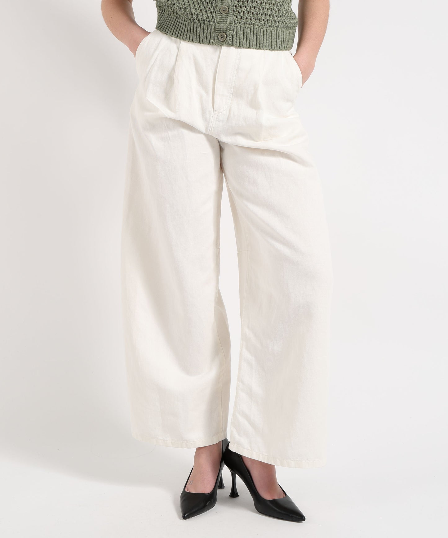 'S MAX MARA Pantalone lavato in capo aloa