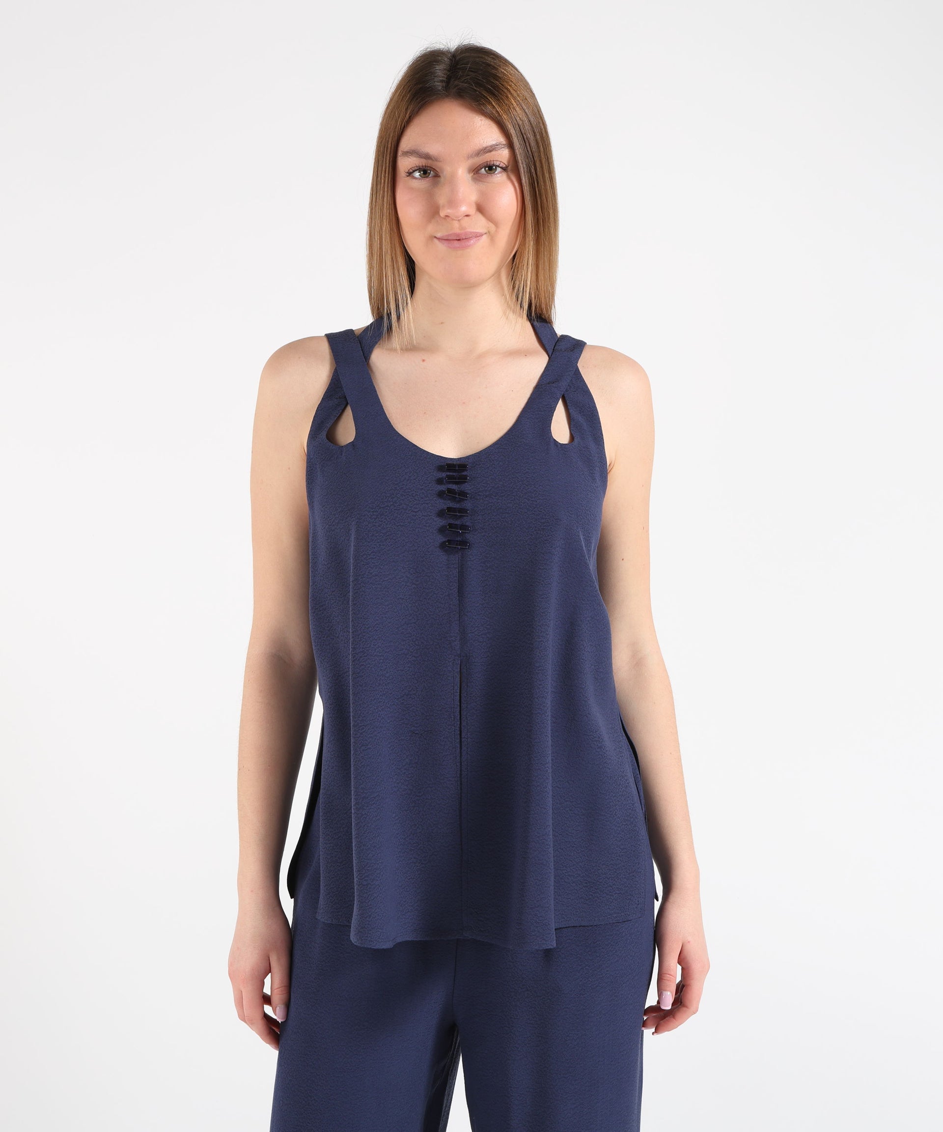 EMPORIO ARMANI Top in jacquard micro leopardato