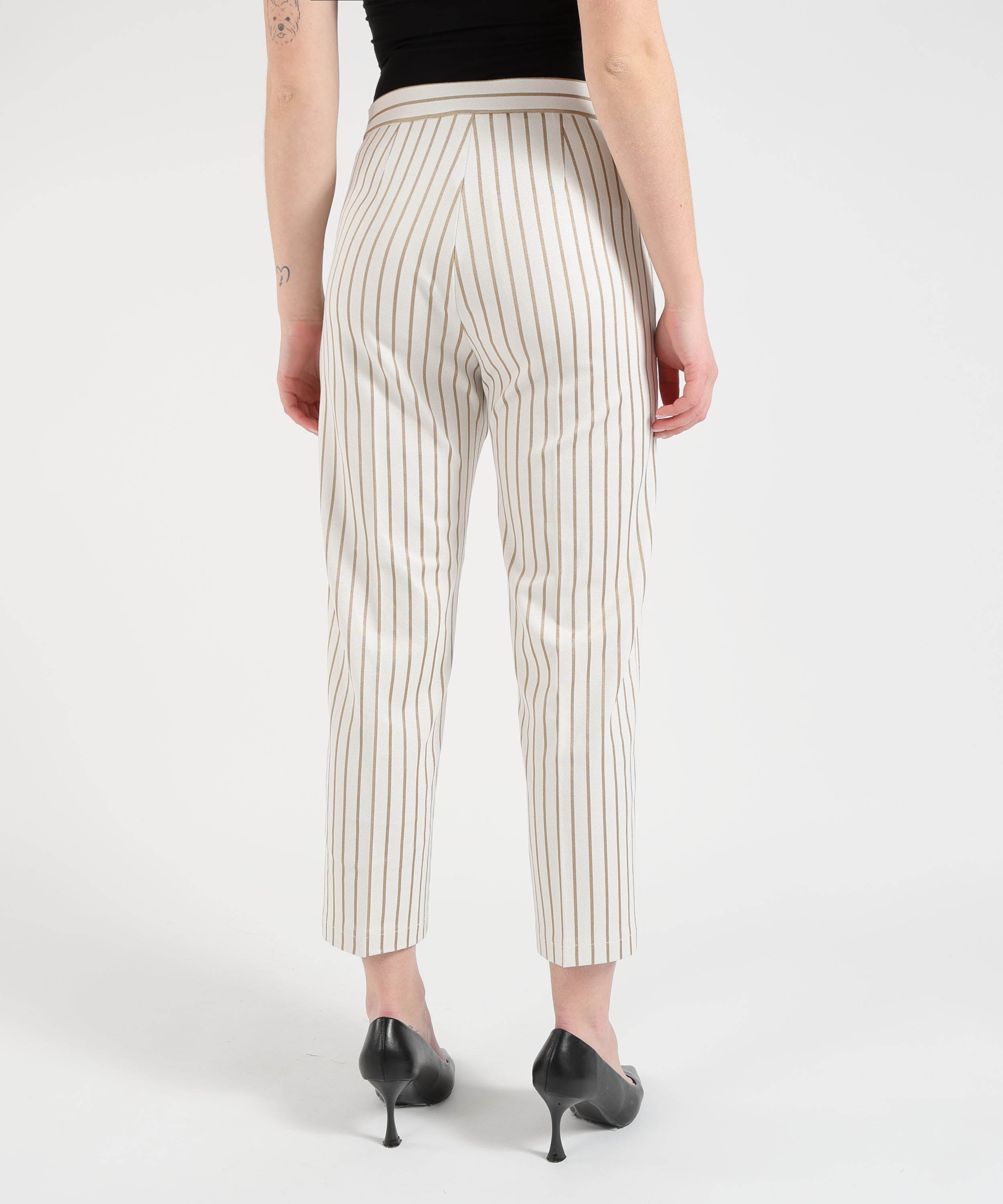 Pantaloni PENNYBLACK Pantaloni in jersey gessato corone Vaniglia | PENNYBLACK