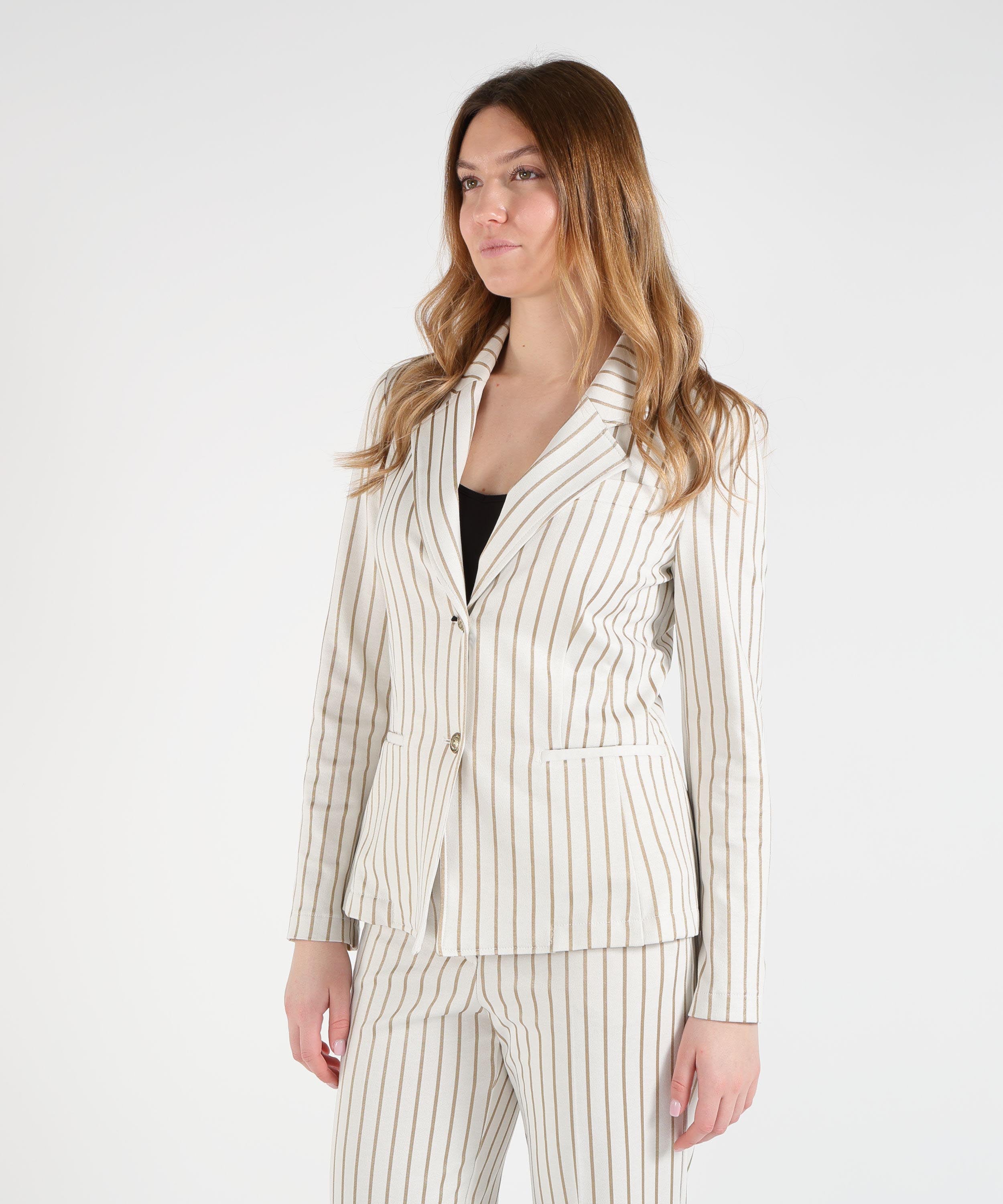Giacche PENNYBLACK Blazer slim in jersey gessato zinco Vaniglia | PENNYBLACK