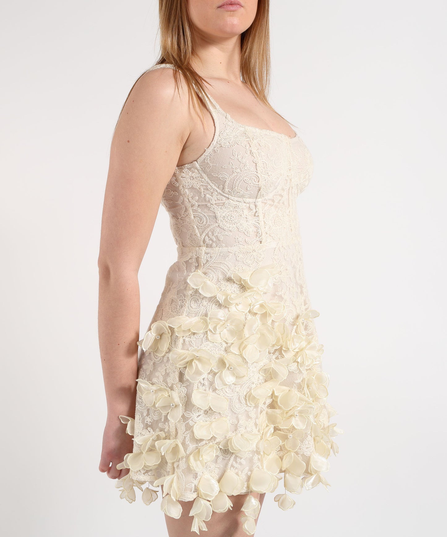 Amosa Abito Donna Mezzo Bustino con Fiori Applicati