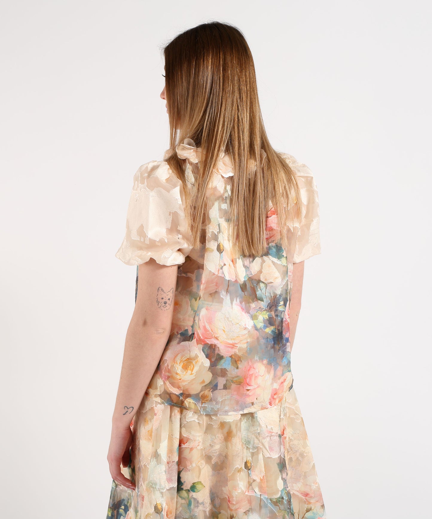 Amosa T-shirt Donna Stampa Floreale con Dettagli Applicati